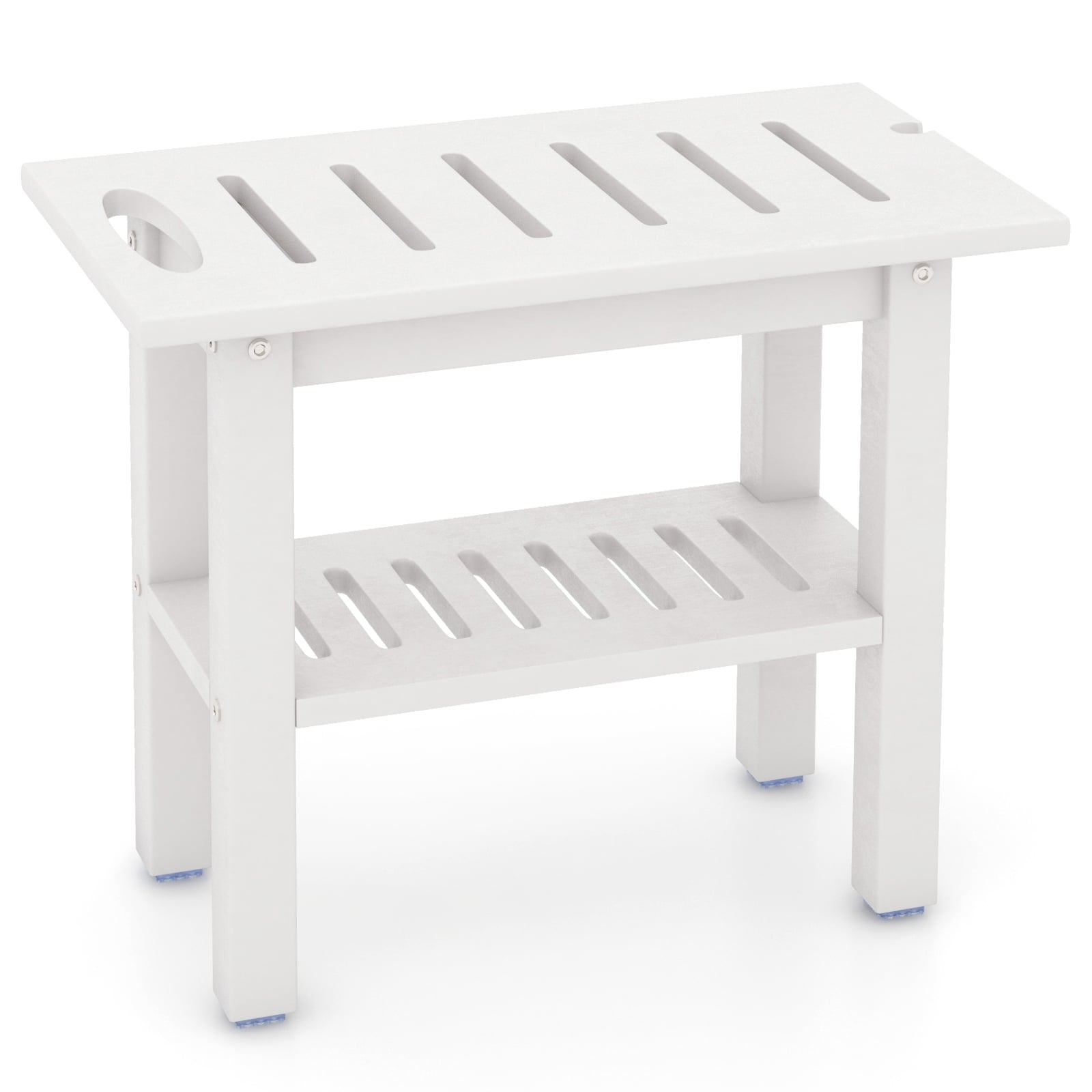 Waterproof HDPE Shower Bench Bath Stool-White
