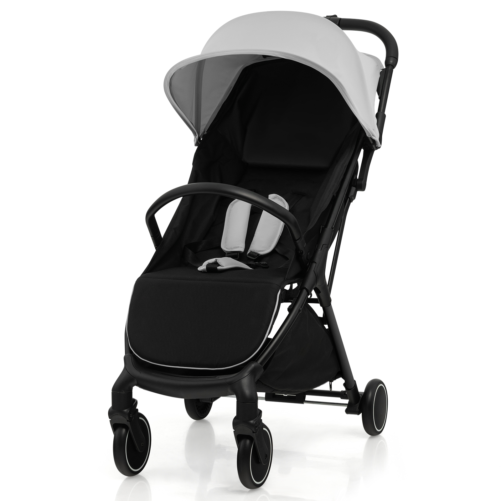 Lightweight Baby Stroller with Detachable Seat Cover - Grey