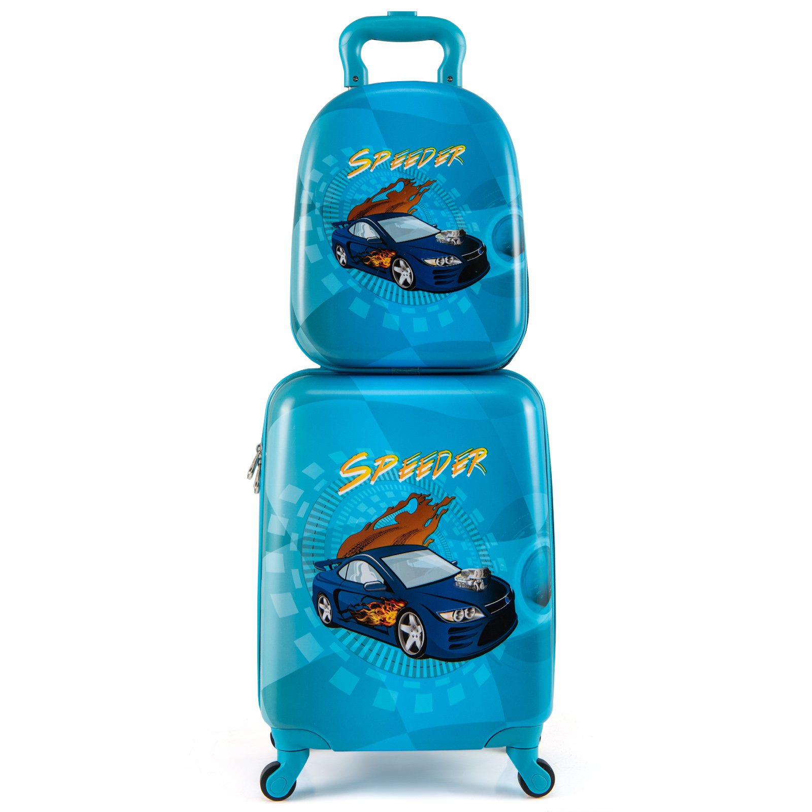 STARVEIL 2 Pieces Kid Luggage Set with 4 Spinner Wheels and Telescopic Handle-Navy