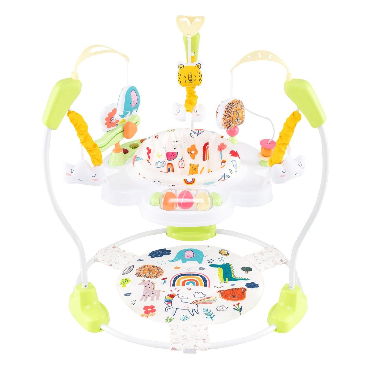AURELLIN Baby Stationary Activity Center with 360° Rotary Seat and 3 Adjustable Heights for 6 Months+-Yellow