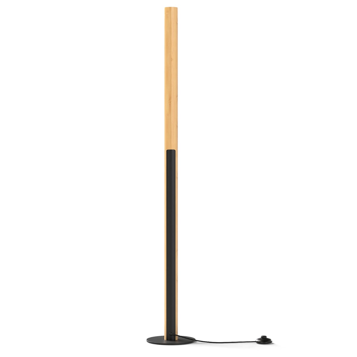 Bamboo Floor Lamp with Dimmable LED & Foot Switch-Natural