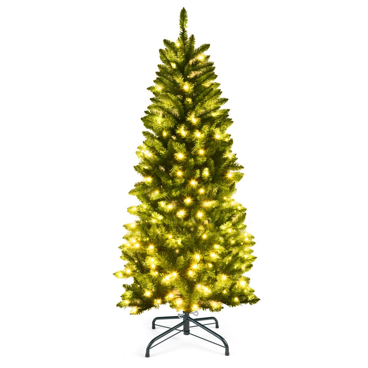 Pencil Christmas Tree with Warm White Lights - 5ft