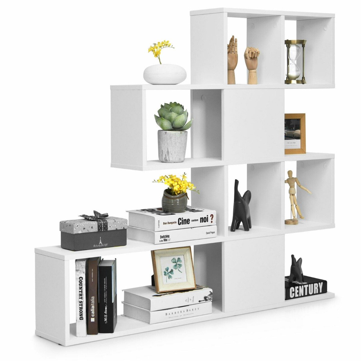 Bookcase - 5-Tier Display and Storage Bookshelf for Home and Office-White