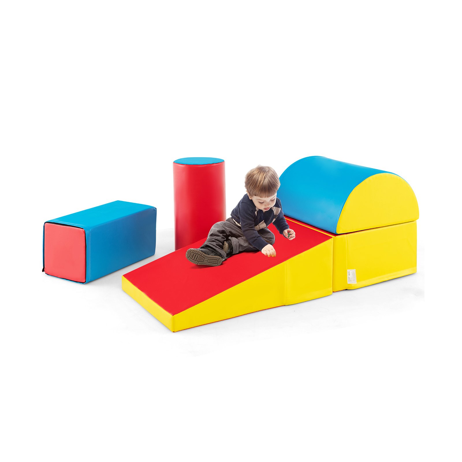 ARRIFI 5-Piece Soft Waterproof Kids Climb and Crawl Activity Playset-Blue and Red