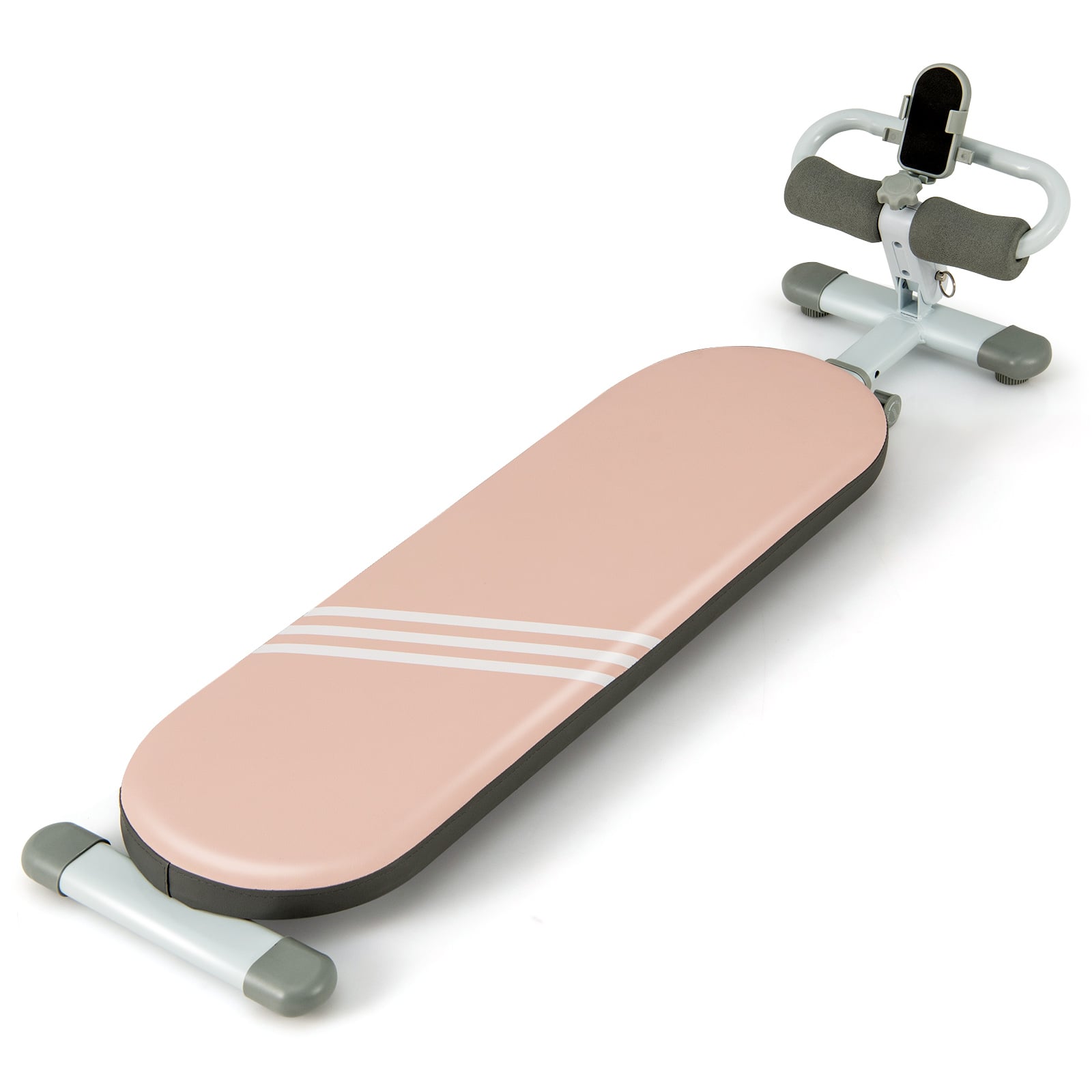 AROSSEN Sit Up Bench with Adjustable Angles and Length-Pink