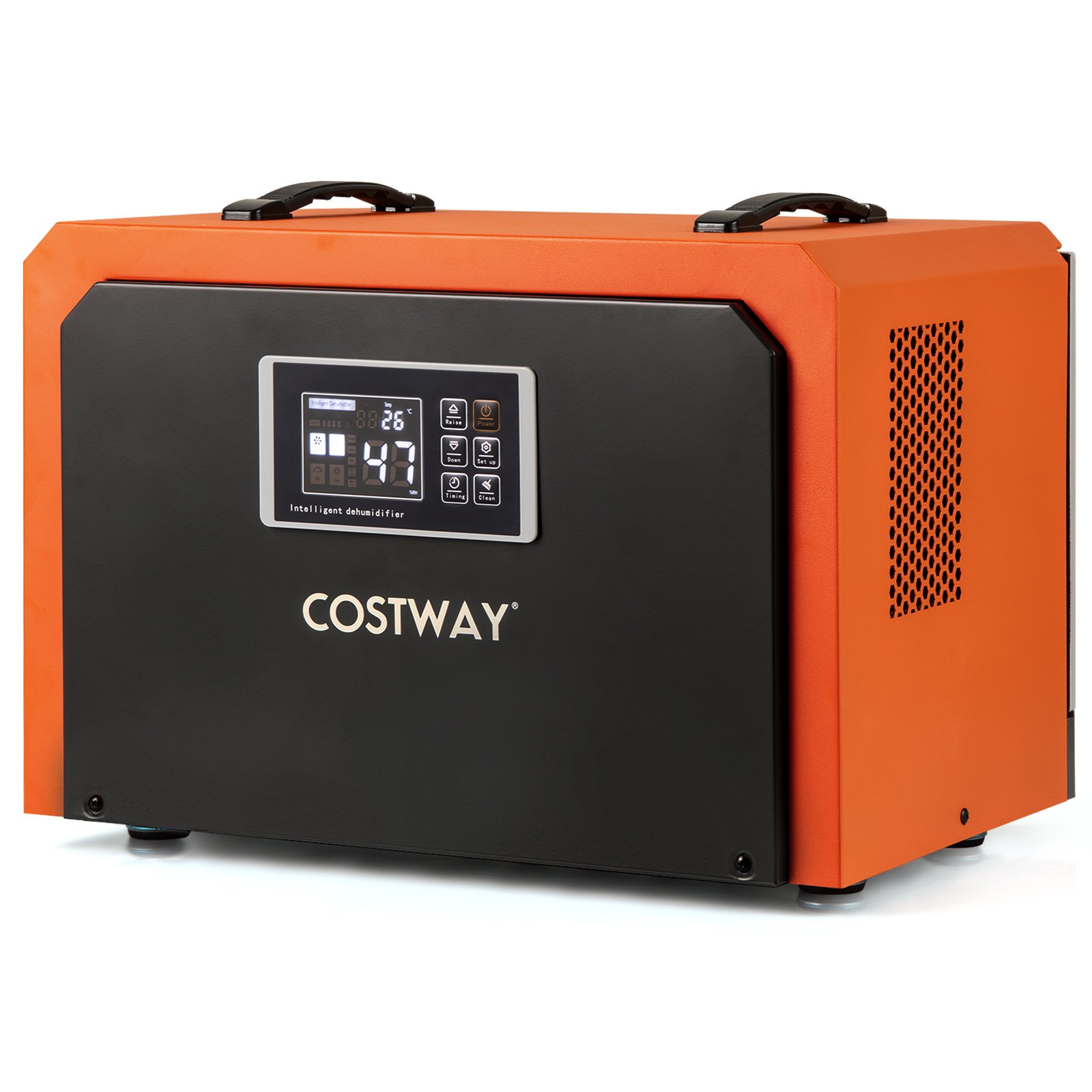 60L Crawl Space Dehumidifier with Drain Hose and 24H Timer-Orange