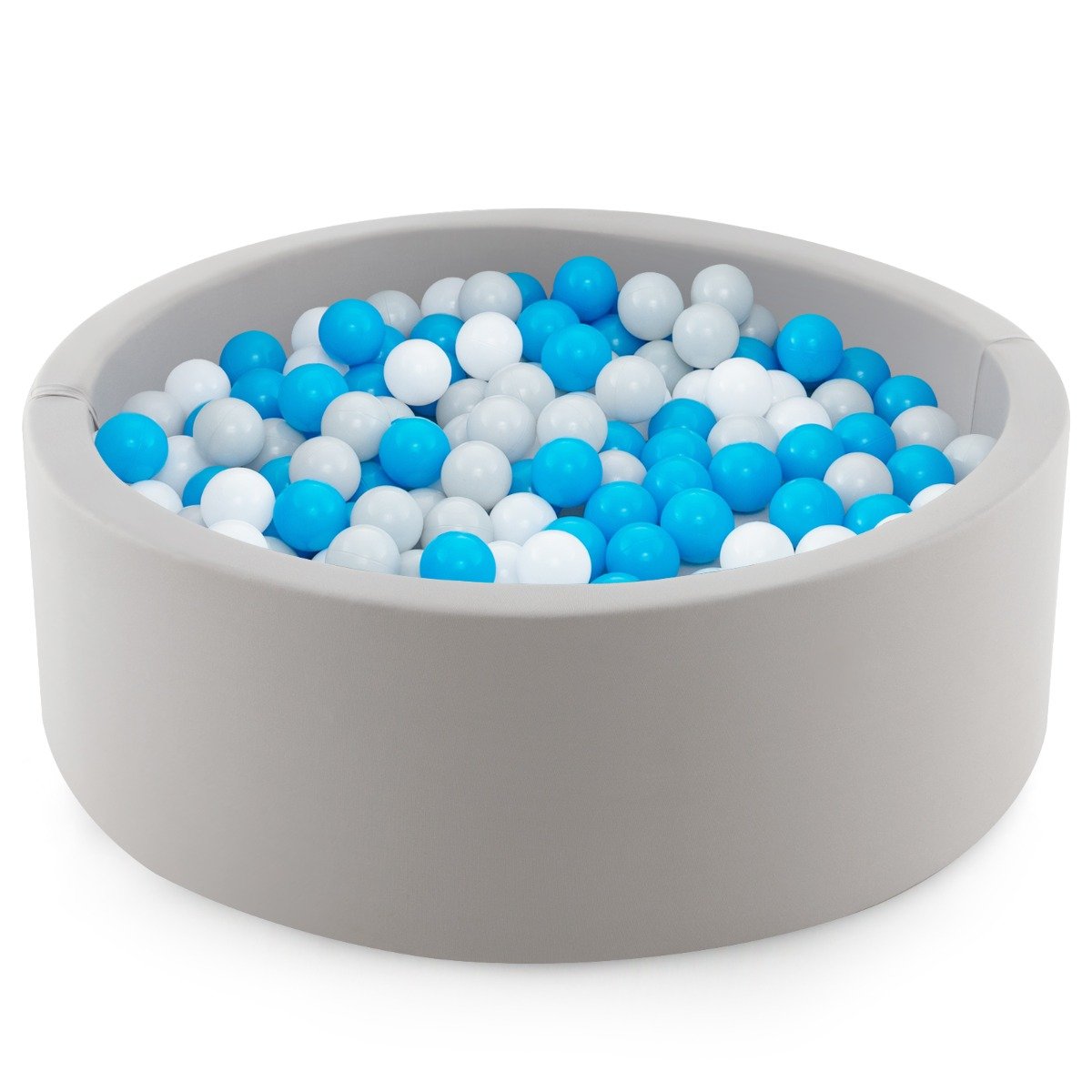 ALRI 90 x 30cm Soft Round Ball Pool for Toddlers and Baby with 200 Ocean Balls and Storage Bag-White