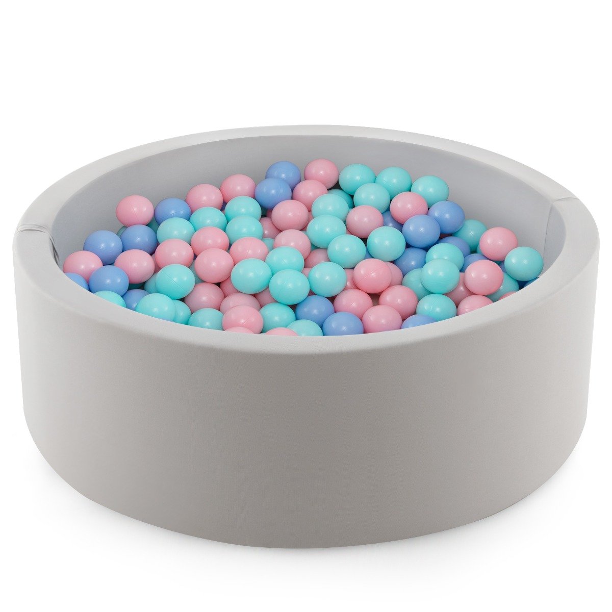 ALRI 90 x 30cm Soft Round Ball Pool for Toddlers and Baby with 200 Ocean Balls and Storage Bag-Pink