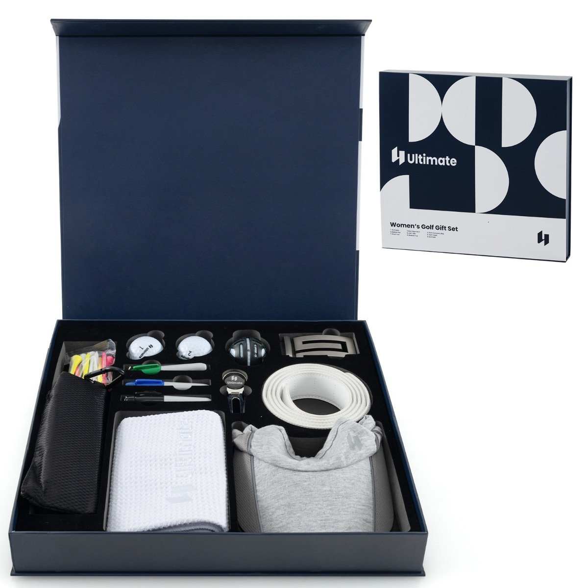 ULZO Complete Golf Accessories Set with Golf Balls Golf Tees Golf Towel Golf Belt and Golf Hat