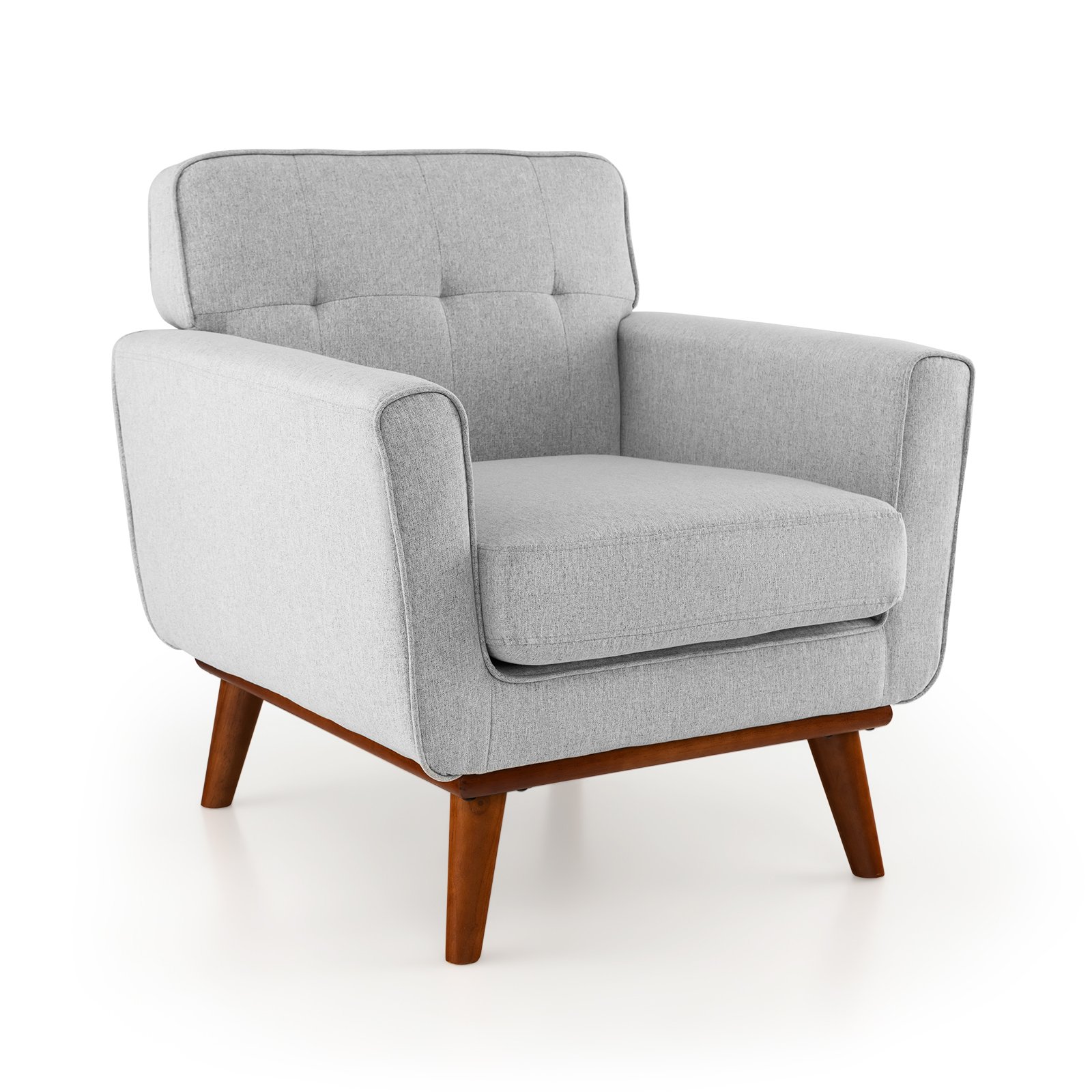 Armchair - Modern Accent Armchair with Removable Padded Seat Cushion-Grey