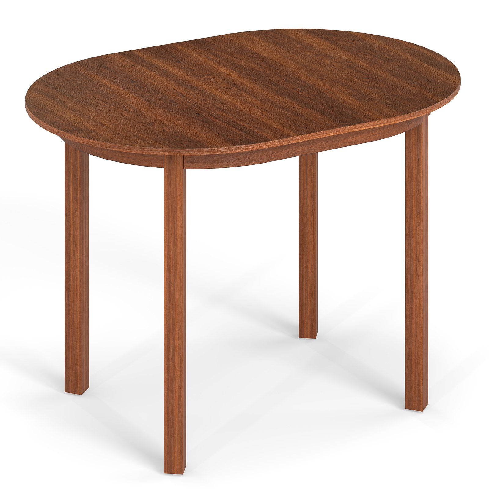 CRAYWELL 110CM Wooden Dining Table for 4-6 People Oval Kitchen Table-Walnut