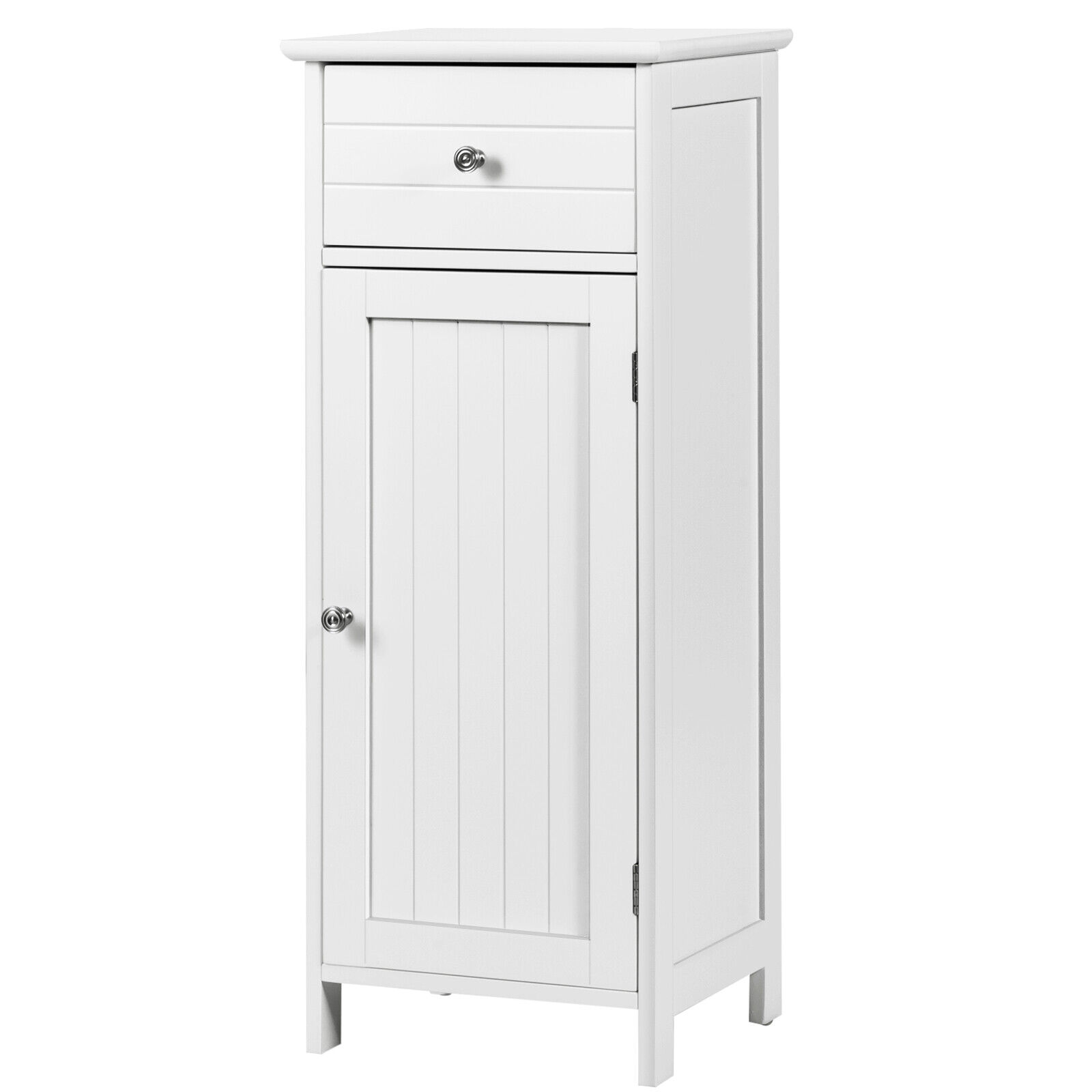 Bathroom Cabinet - 3-Tier Free-Standing Bathroom Cabinet with Drawer-White