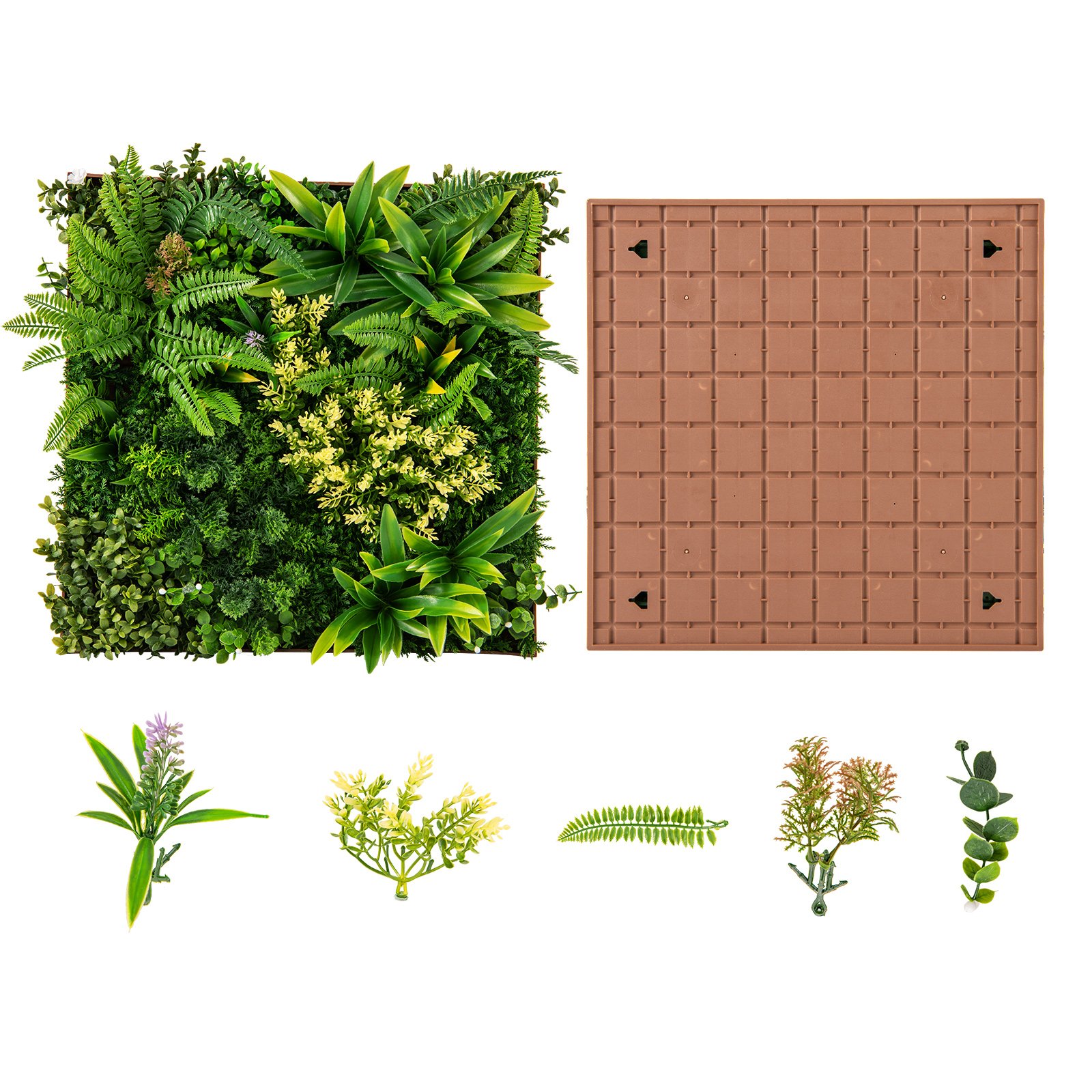 Wall Art - 2 Pack Square Framed Artificial Foliage Wall Art for Balcony Home