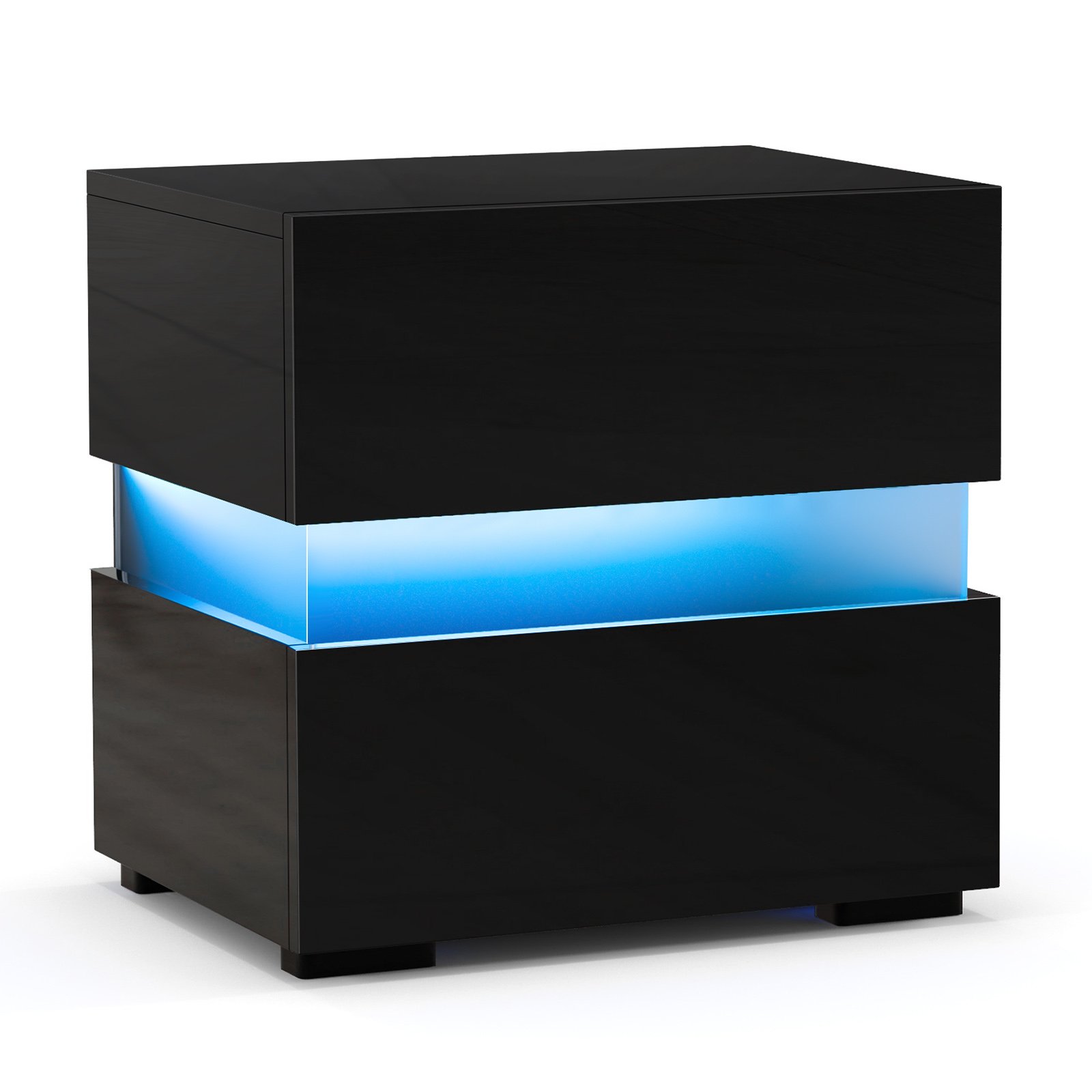 Bedside Table - CLEVELAND Nightstand Black 45cm