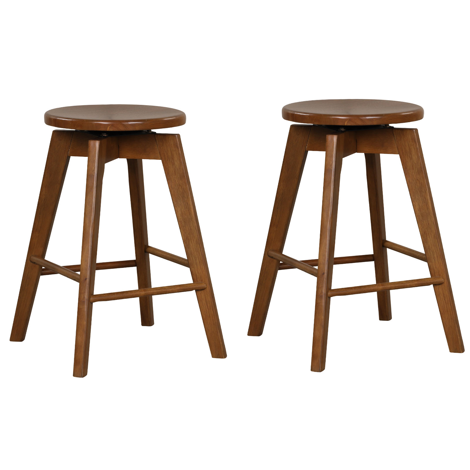 360Â° Swivel Counter Height Bar Chairs with Rubber Wood Frame