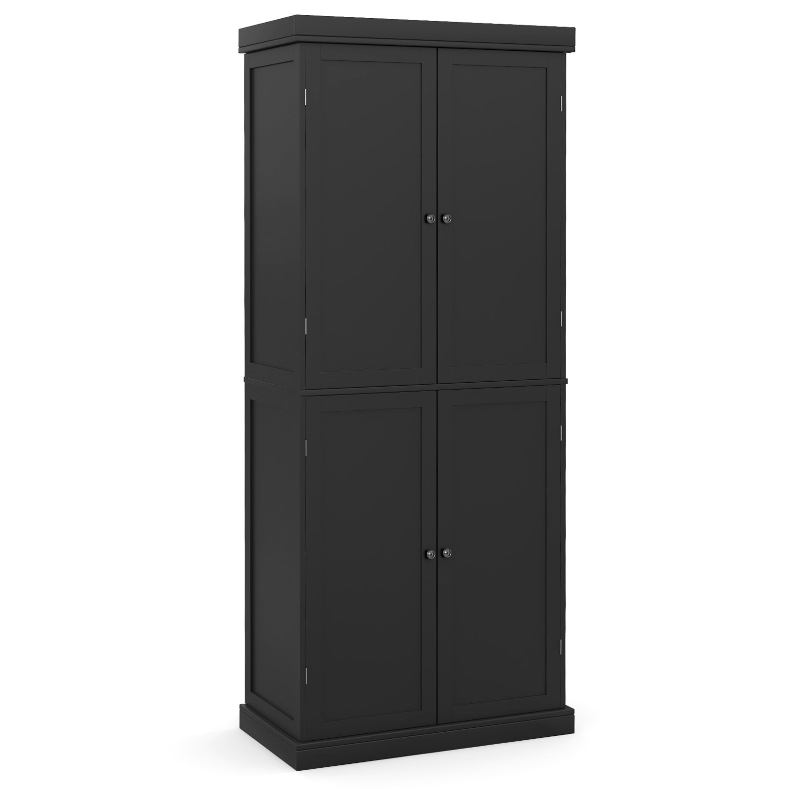 Kitchen Cabinet - 4 Door Freestanding Kitchen Pantry Buffet Cabinet-Black