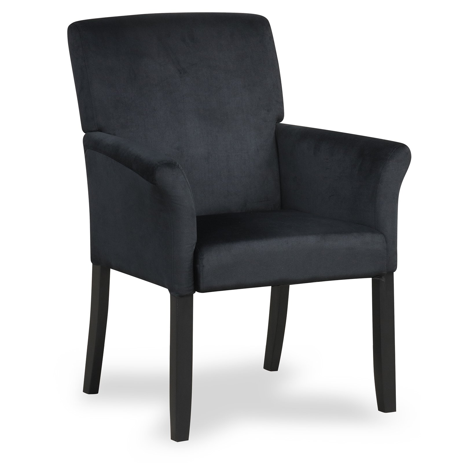 CAVEFI Fabric/Velvet Waiting Room Chair with Padded Armrests-Black