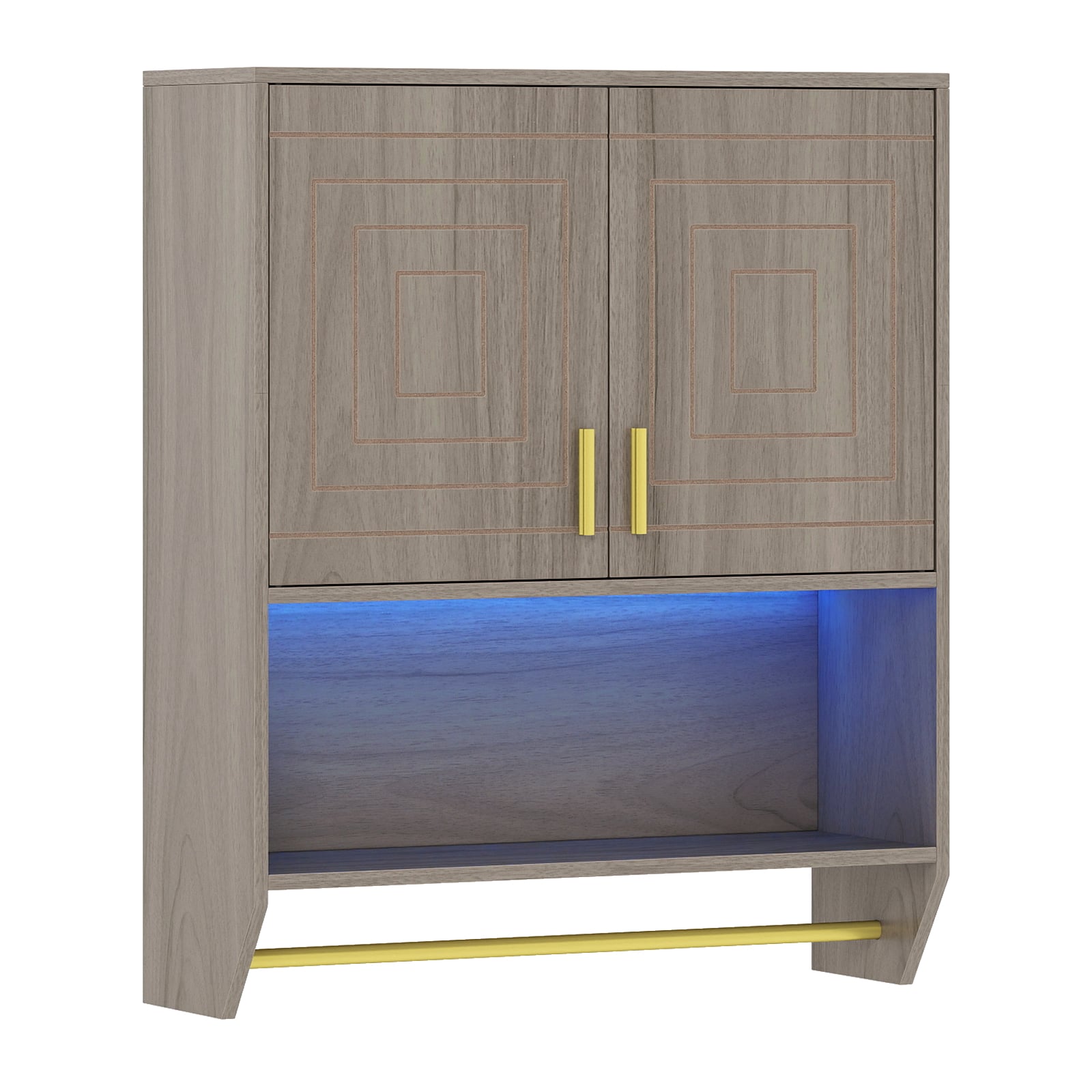 LUMOR Wall Cabinet Over Toilet with LED Lights-Grey