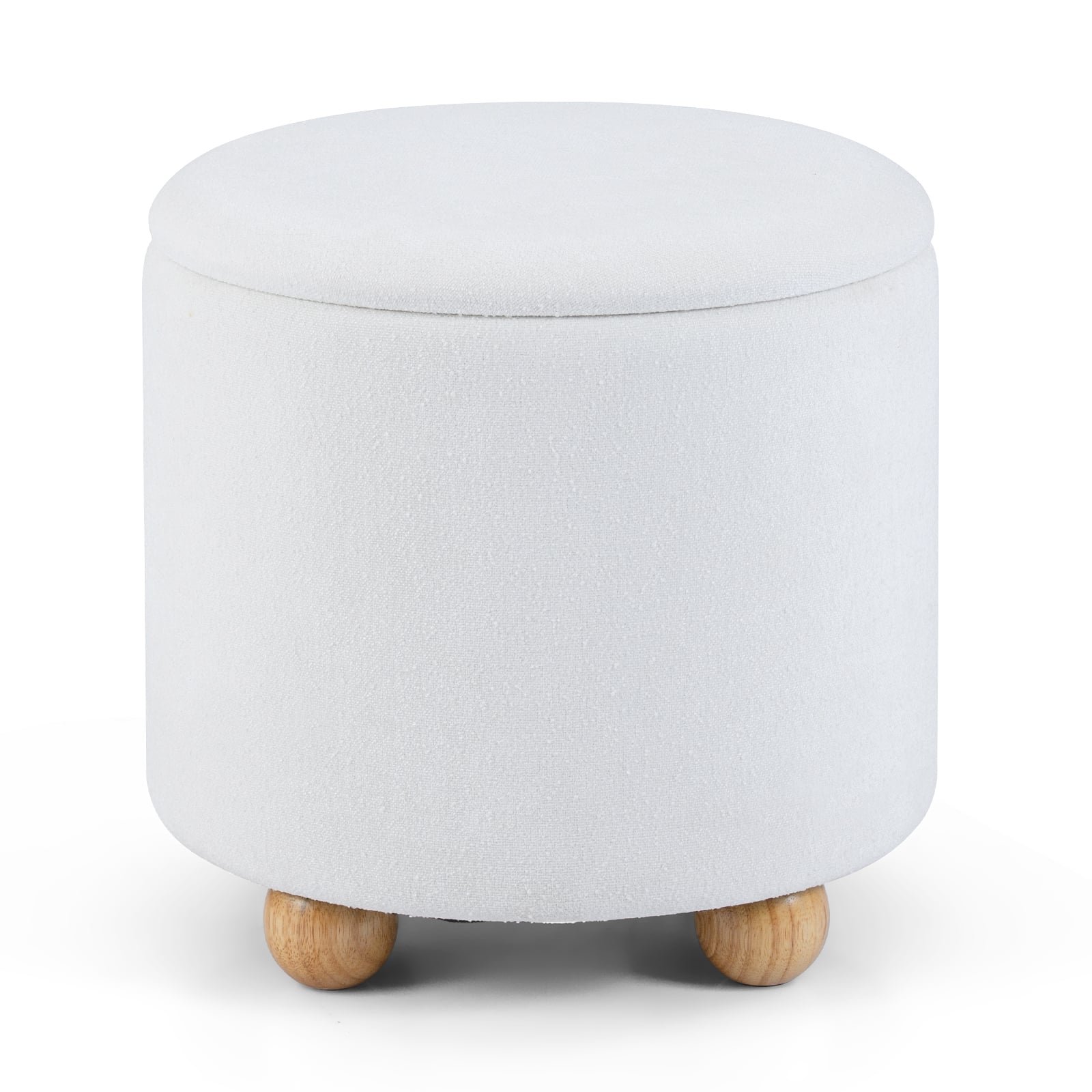 YLORA 45cm Storage Ottoman with Removable Lid-White