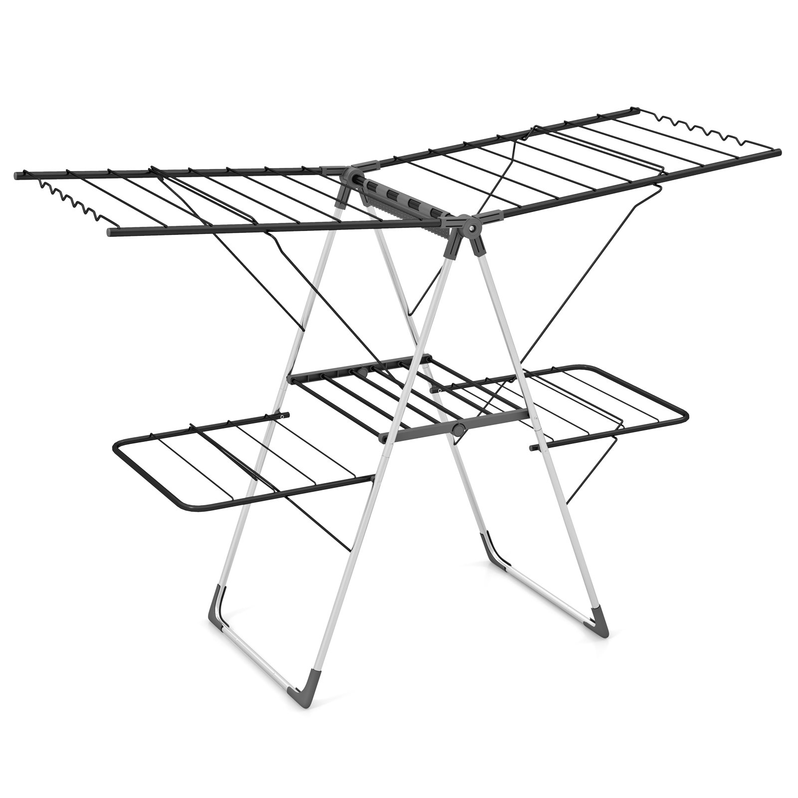 Drying Rack - 2-Tier Foldable Clothing Laundry Rack with 33 Drying Rails