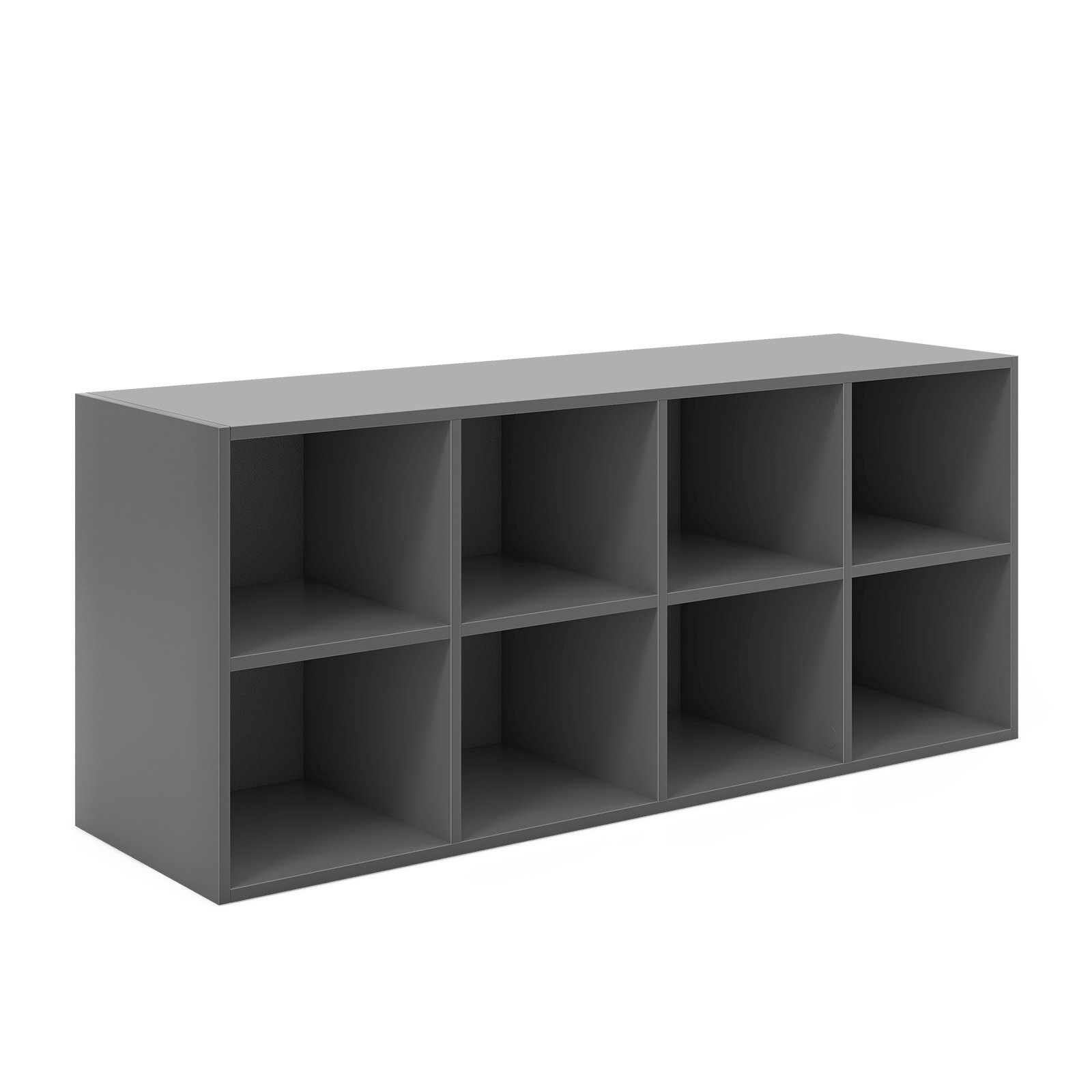 Shoes Cabinet - 8 Grid Shoe Bench 2 in 1 Shoe Organizer with 8 Storage Cubbies-Grey