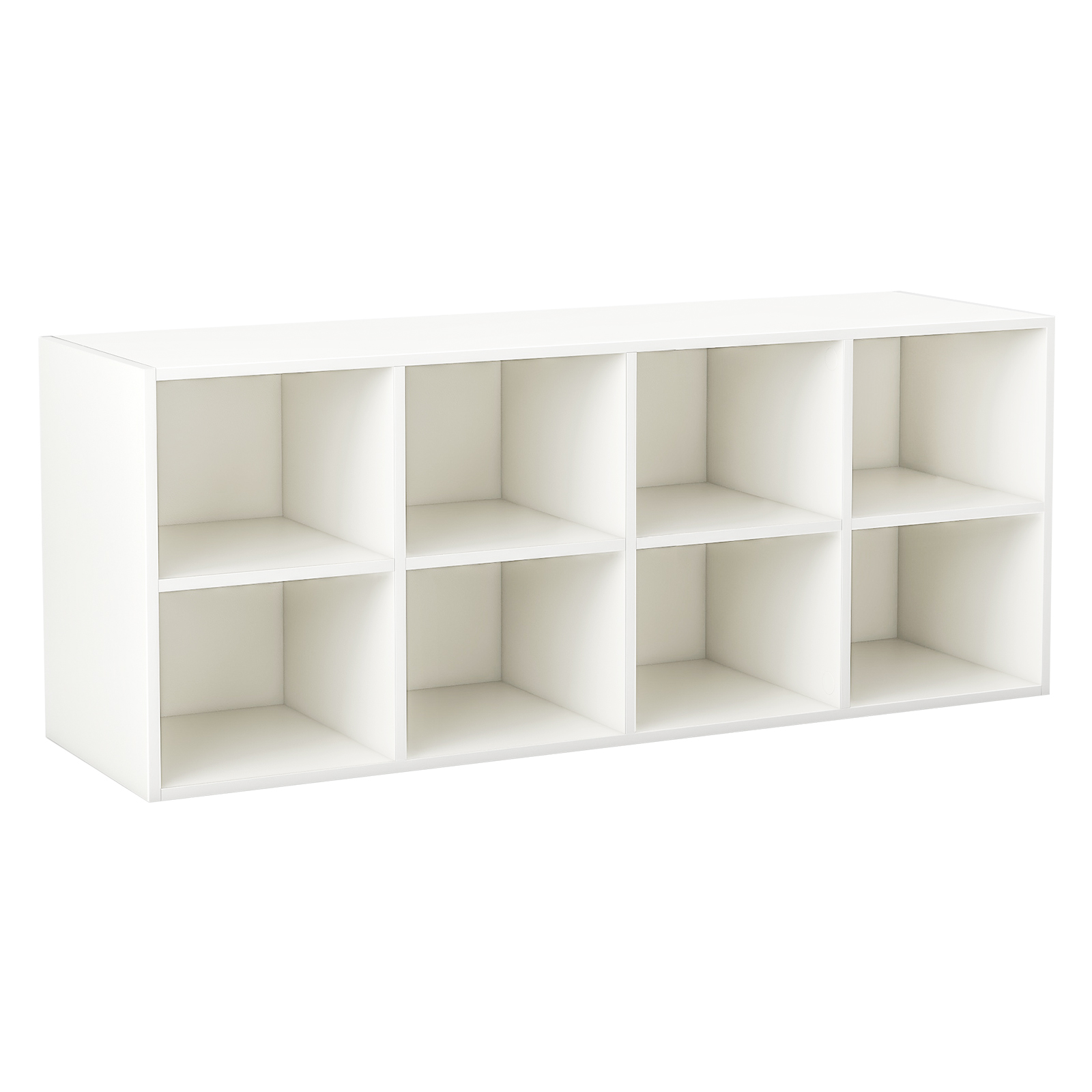 Shoes Cabinet - 8 Grid Shoe Bench 2 in 1 Shoe Organizer with 8 Storage Cubbies-White