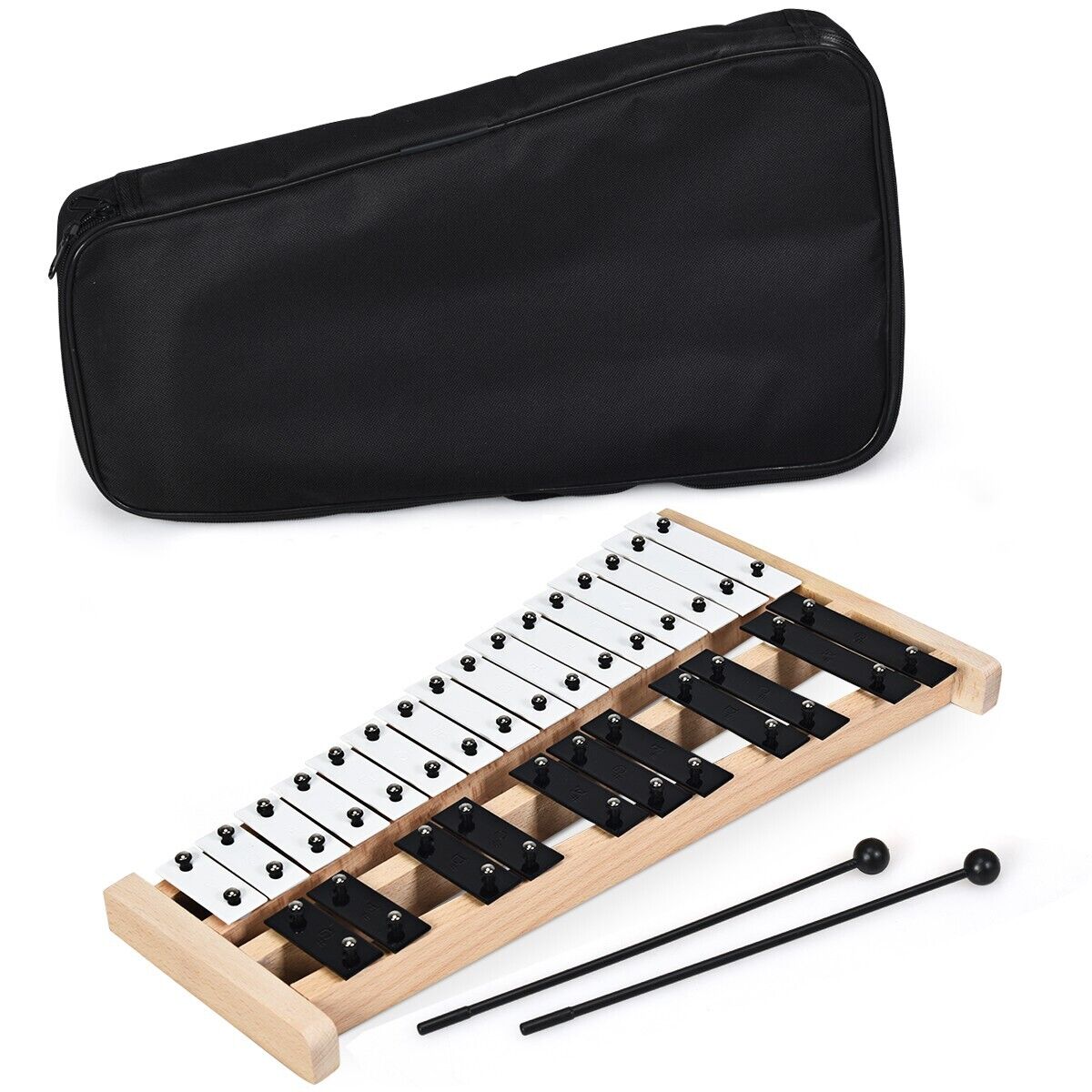 Musical Hand Drum - 27 Notes Full Size Glockenspiel Xylophone with Carrying Bag