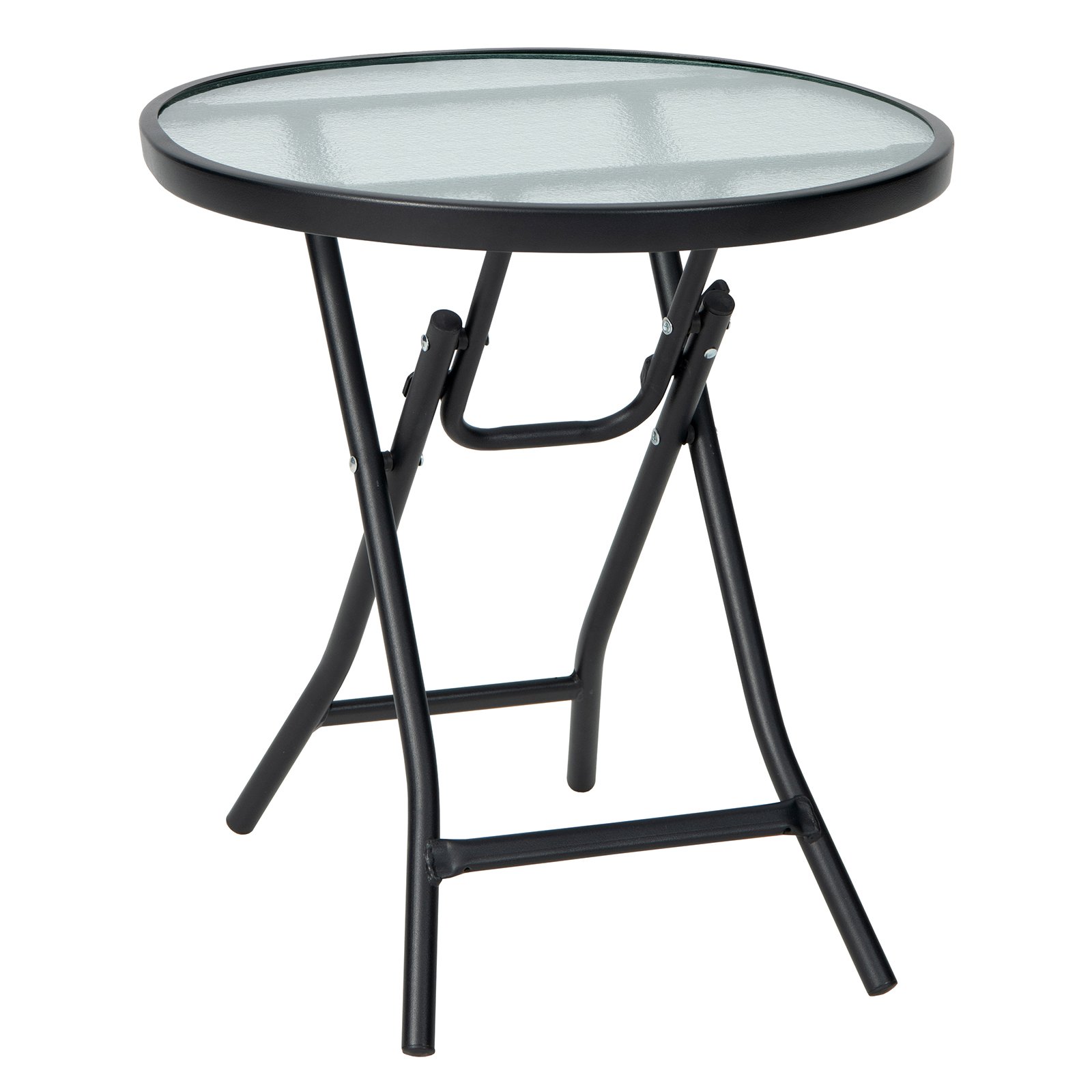 Garden Table - Folding Garden Side Table with Tempered Glass for Balcony Backyard