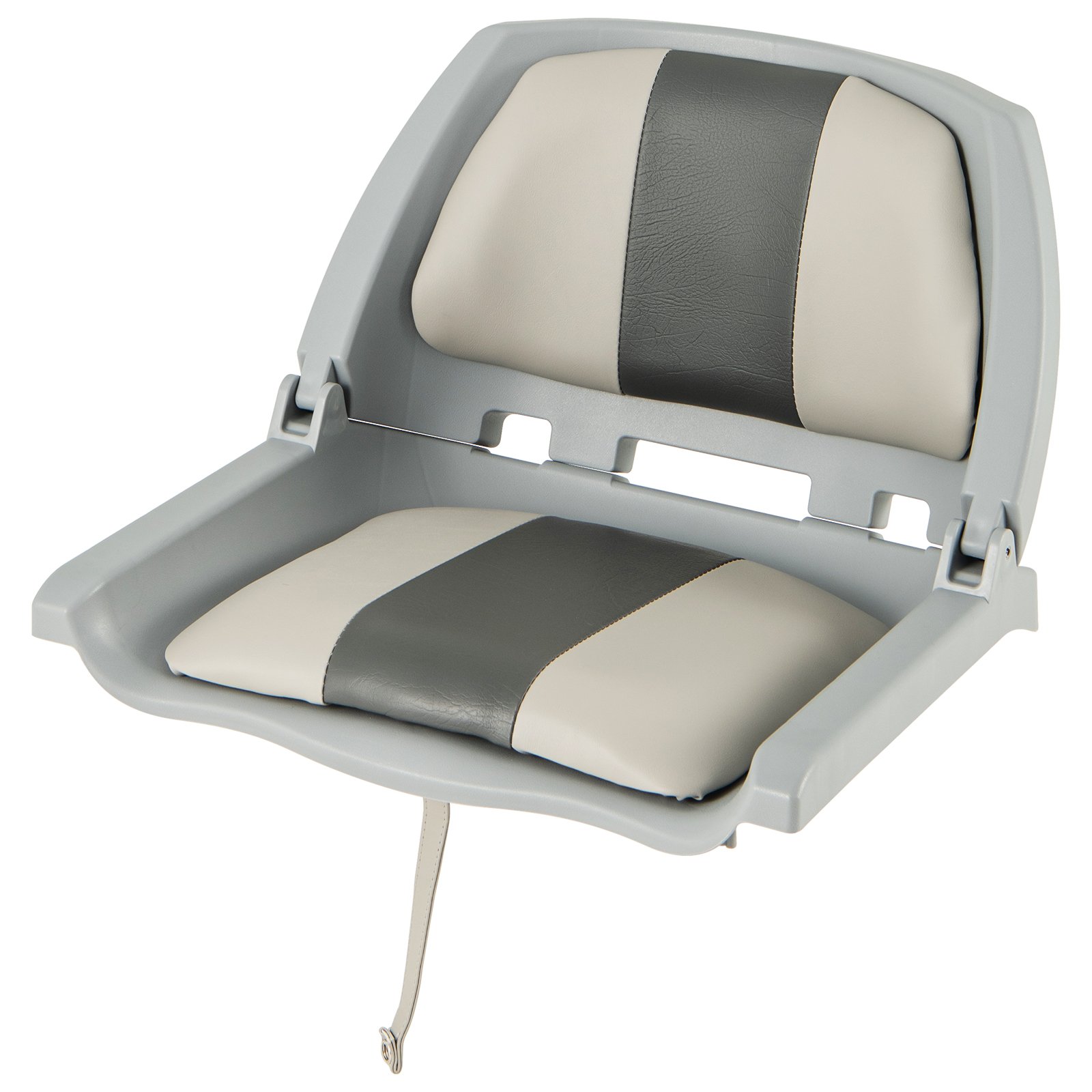 Boat Surfing - Folding Low Back Boat Seat with Mounting Hardware for Fishing-Grey