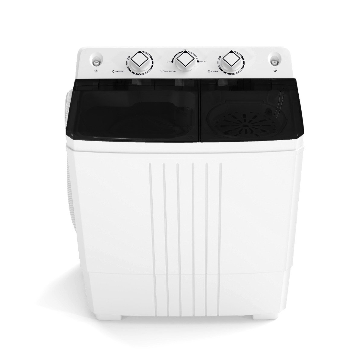 AVALDEN Portable Washing Machine with Drain Pump for Apartment Dorm-Black