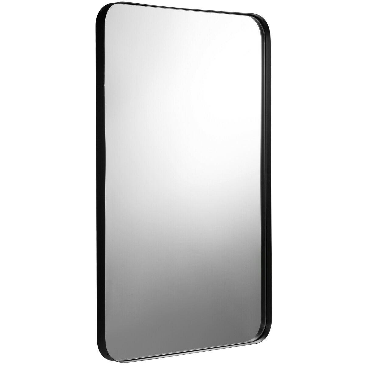 Rounded Corner Bathroom Wall Mirror - Black