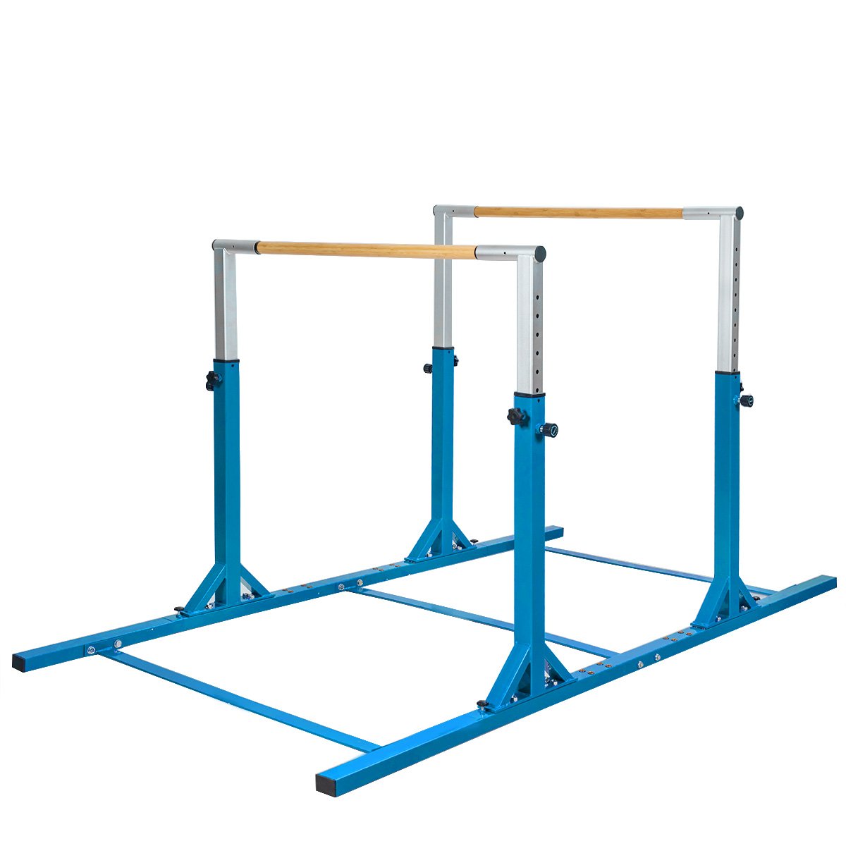 Gymnastics Bar - Kids Parallel Gymnastics Bar with Adjustable Width and 11-Level Heights-Blue