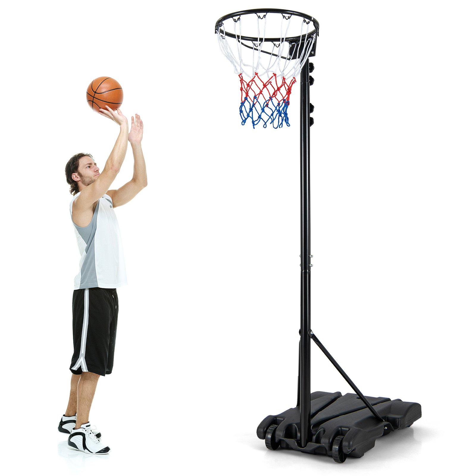 Basketball Hoop - 8.5-10 FT Adjustable Basketball Goal with Fillable Base for Kids Teenagers Adults