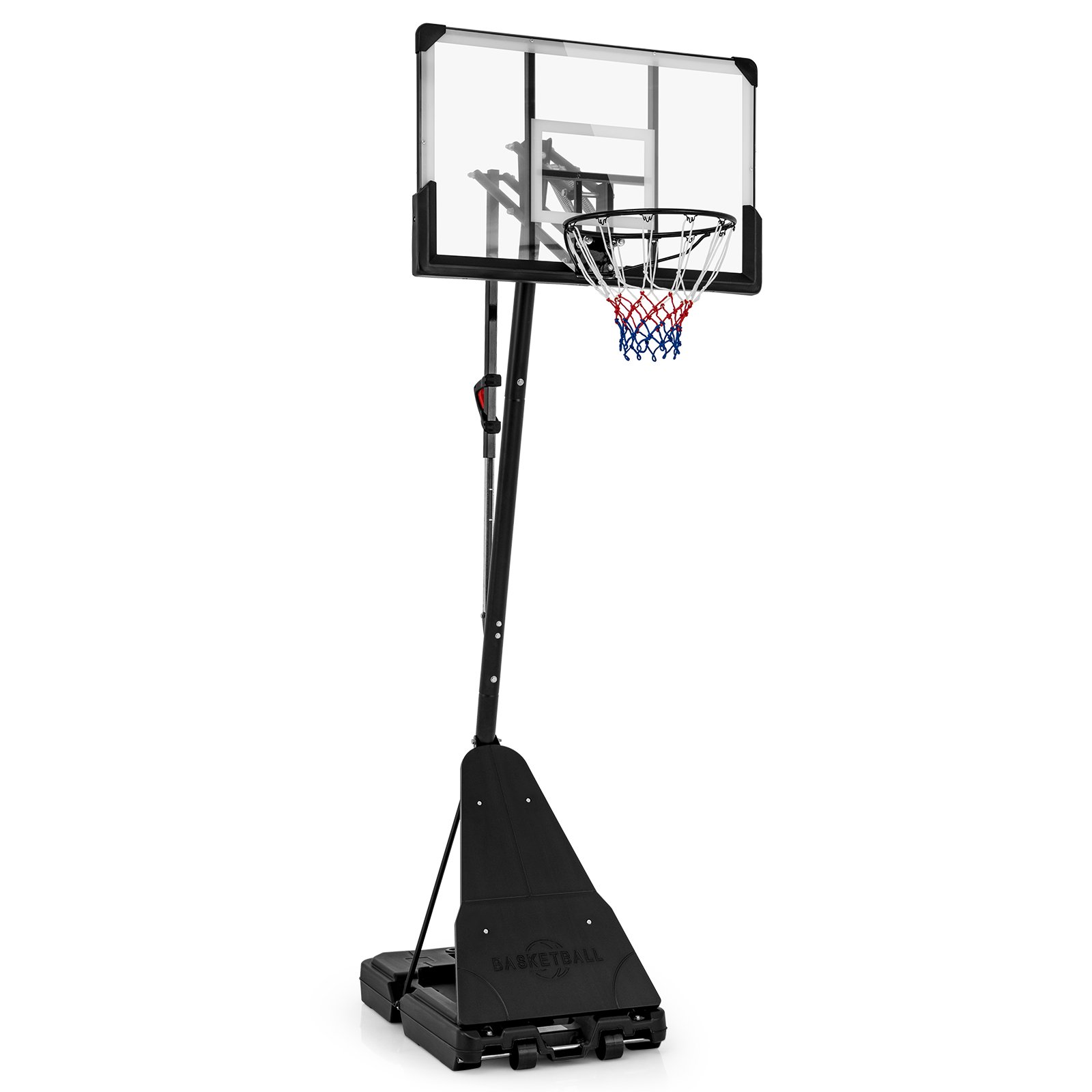 Basketball Hoop - Basketball Hoop System with 44 Inch Shatterproof Backboard and Basketball Rebounder