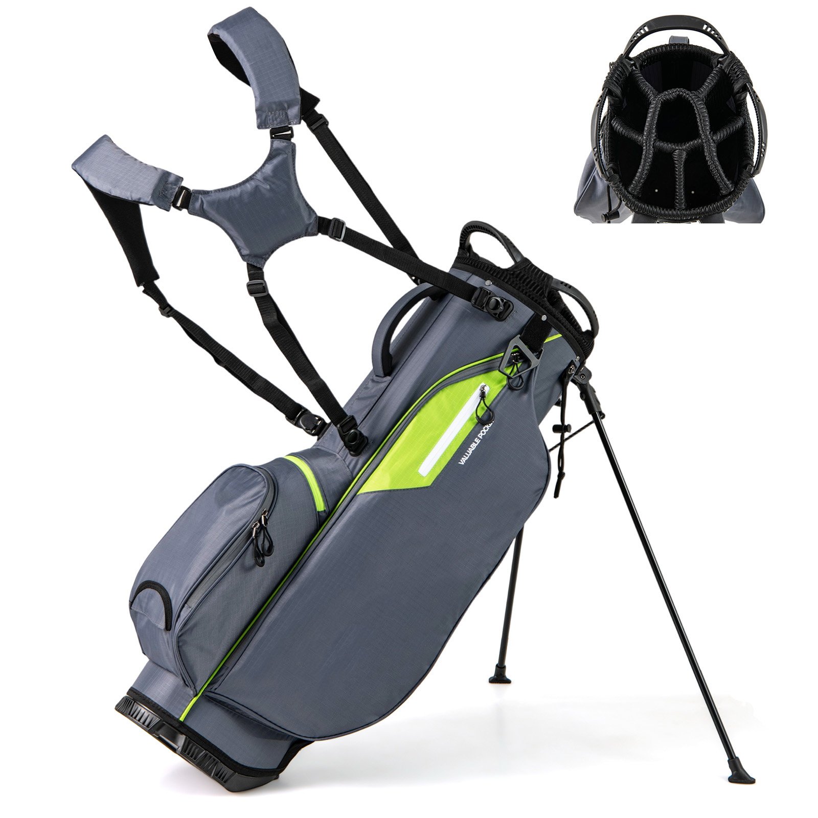 COLODA Lightweight Golf Stand Bag with 8 Way Top Dividers-Grey