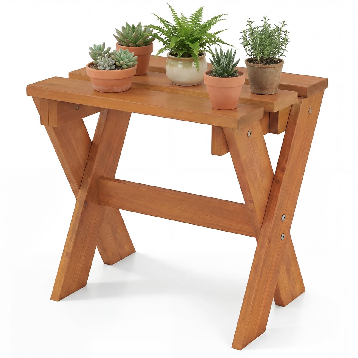 Side Table Flower Stand Small Solid Wood Accent End Table