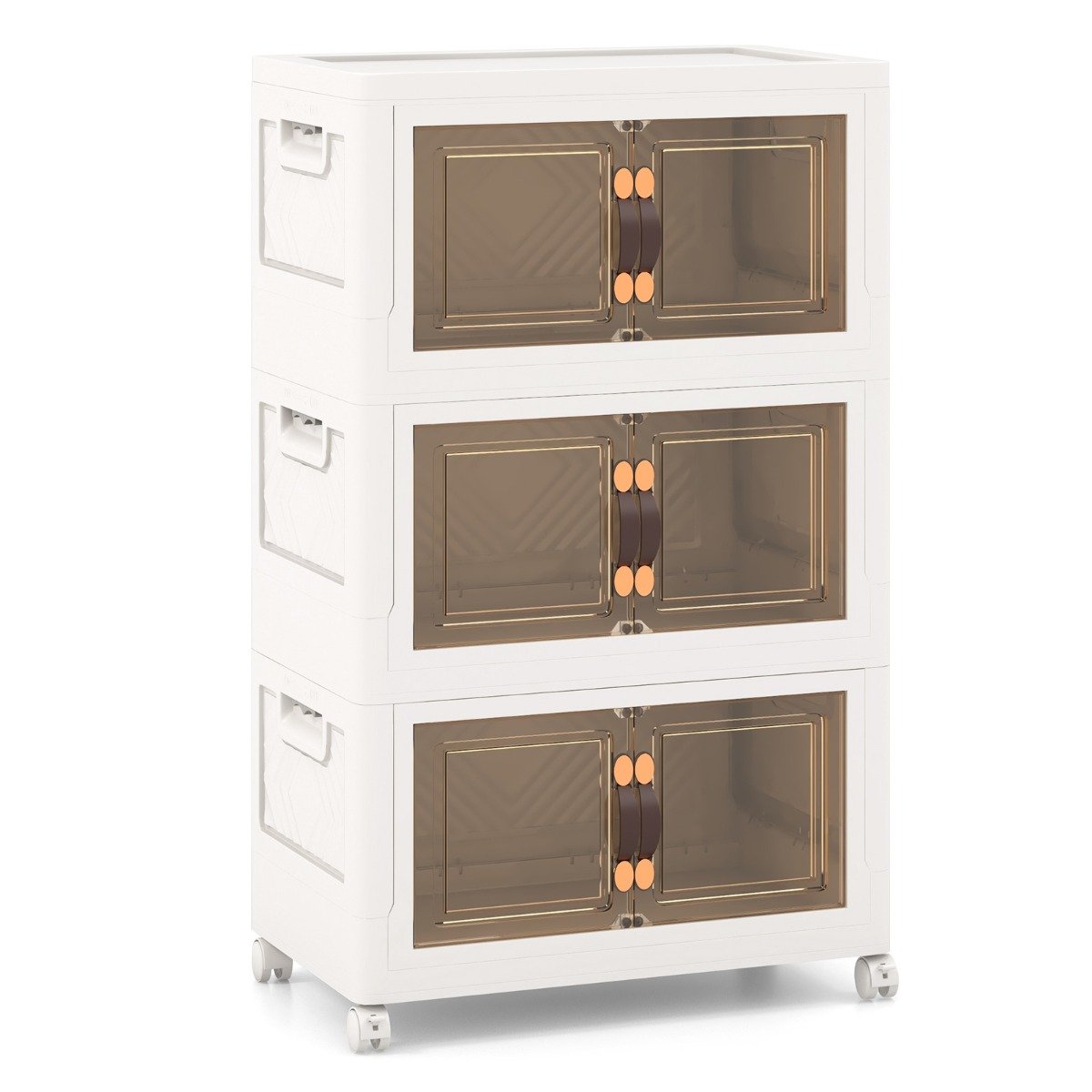 ENZEMO 27/34/44/59/78/92.5 Gal Stackable Storage Bins with Lockable Wheels-27 Gal-3-Tier
