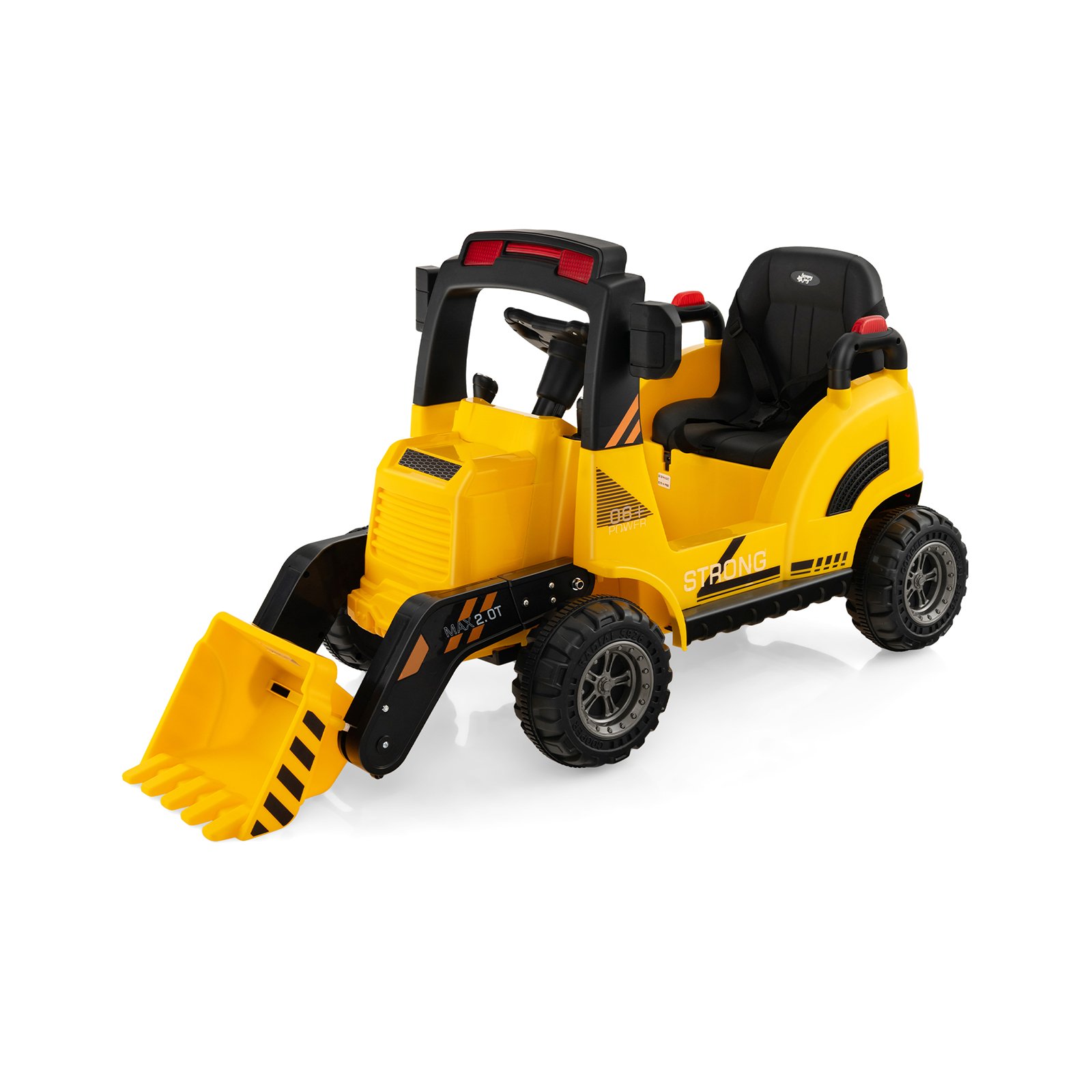 Kids Electric Vehicle - 12V Kids Ride On Construction Tractor - Yellow
