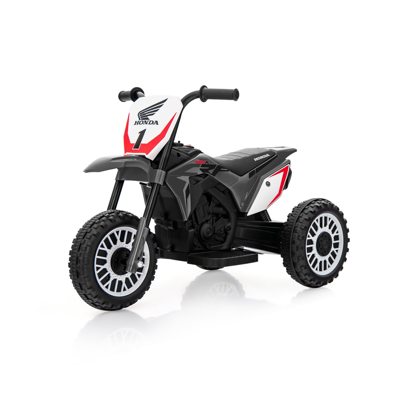Kids Electric Bike - Honda Licensed Kids Ride On Motorbike with Horn Anti-slip Handlebars-Grey
