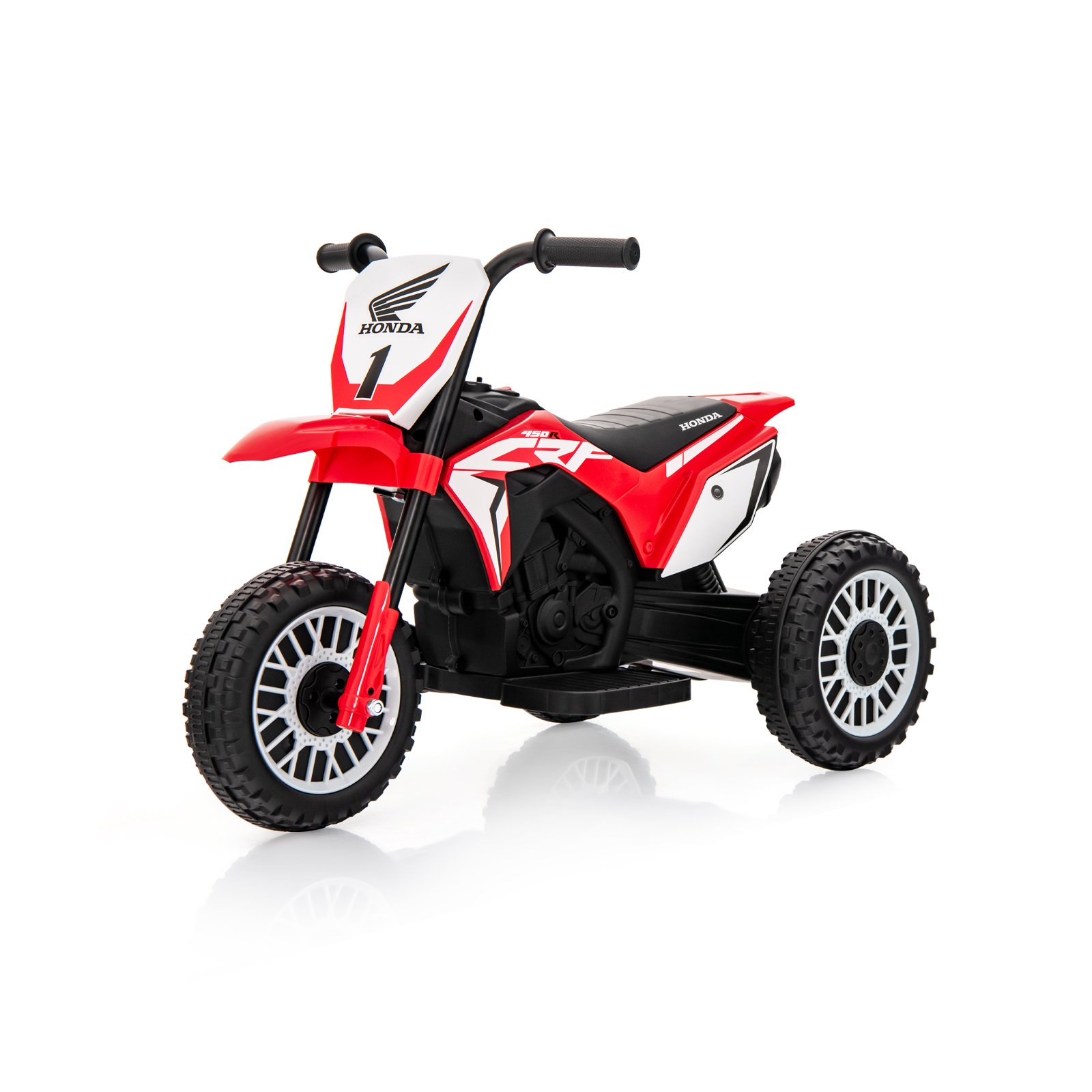 Kids Electric Bike - Honda Licensed Kids Ride On Motorbike with Horn Anti-slip Handlebars-Red