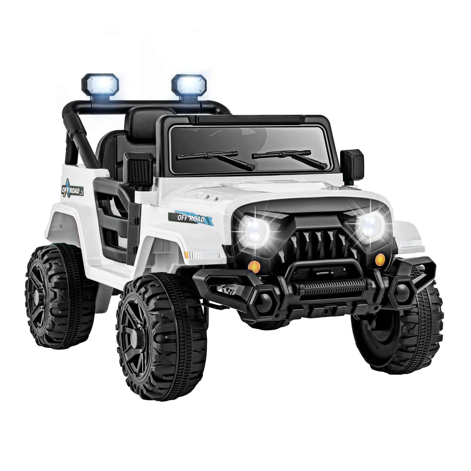 MOLUAL 12V Kids Ride on Truck with Remote Control and 3 Speeds-White