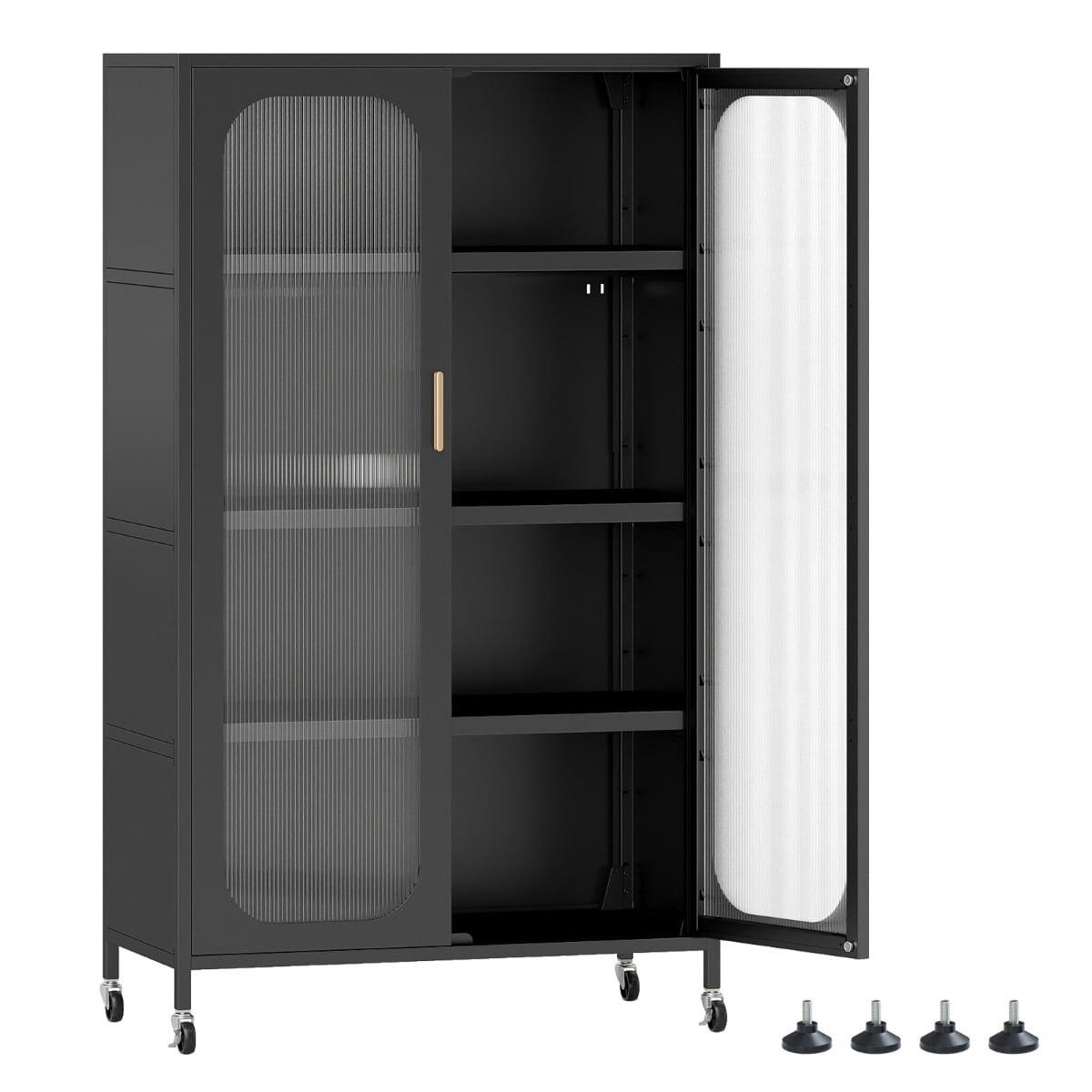 5-Tier Kitchen Pantry Cabinet with Adjustable Shelves-Black