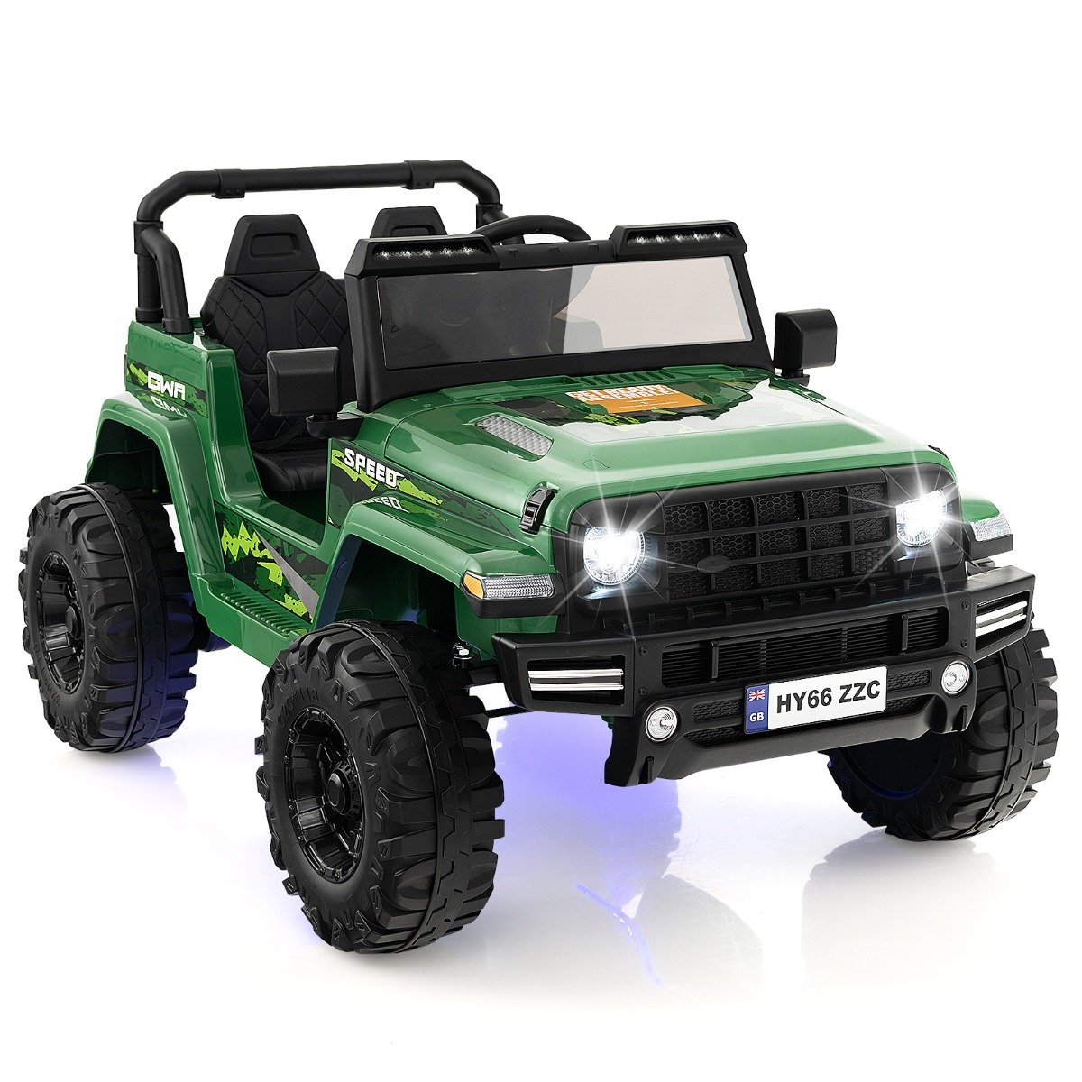 Kids Electric Car - 2Seater Rideon Car - Green