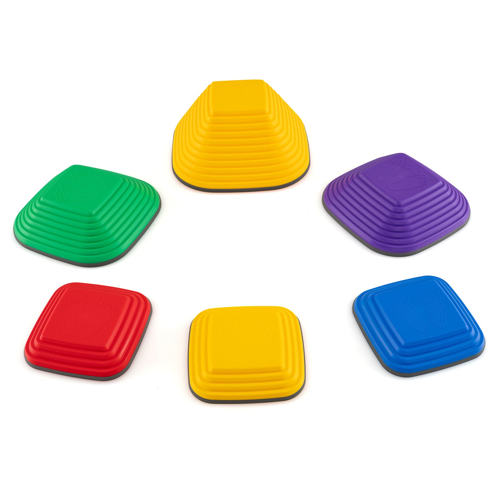 Kids Stepping Stone - 6 Pieces Kids Stepping Stone Non-Slip Square Toddler Balance Stones-Multicolor
