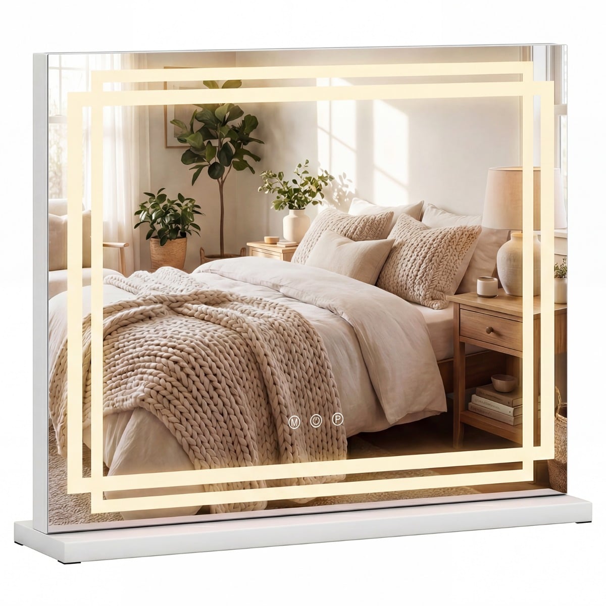 XLYN Vanity Mirror Lighted Makeup Mirror with 3 Color Dimmable Lighting Modes-S