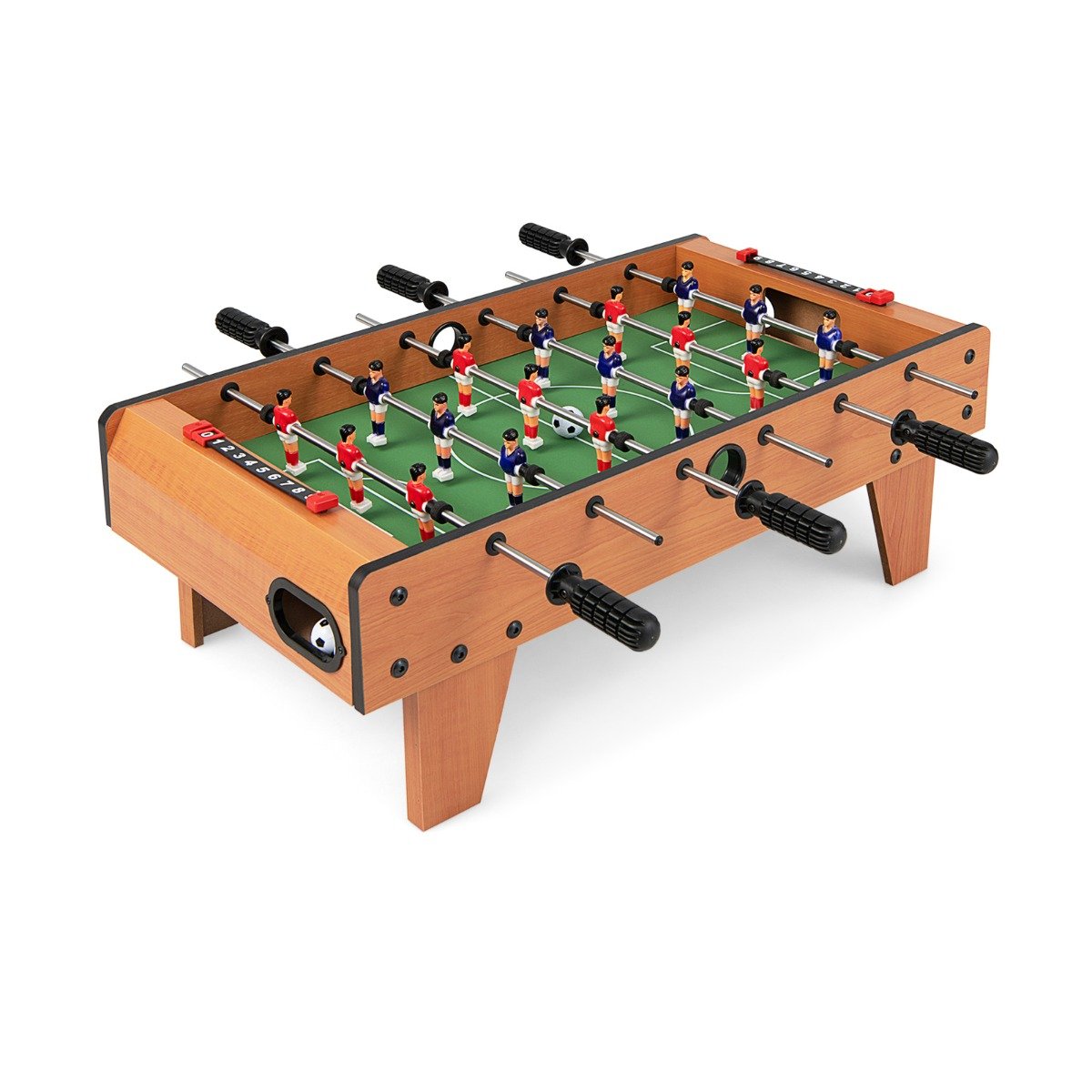 Foosball Table - Wooden Table Football Set with Footballs for Adults and Kids