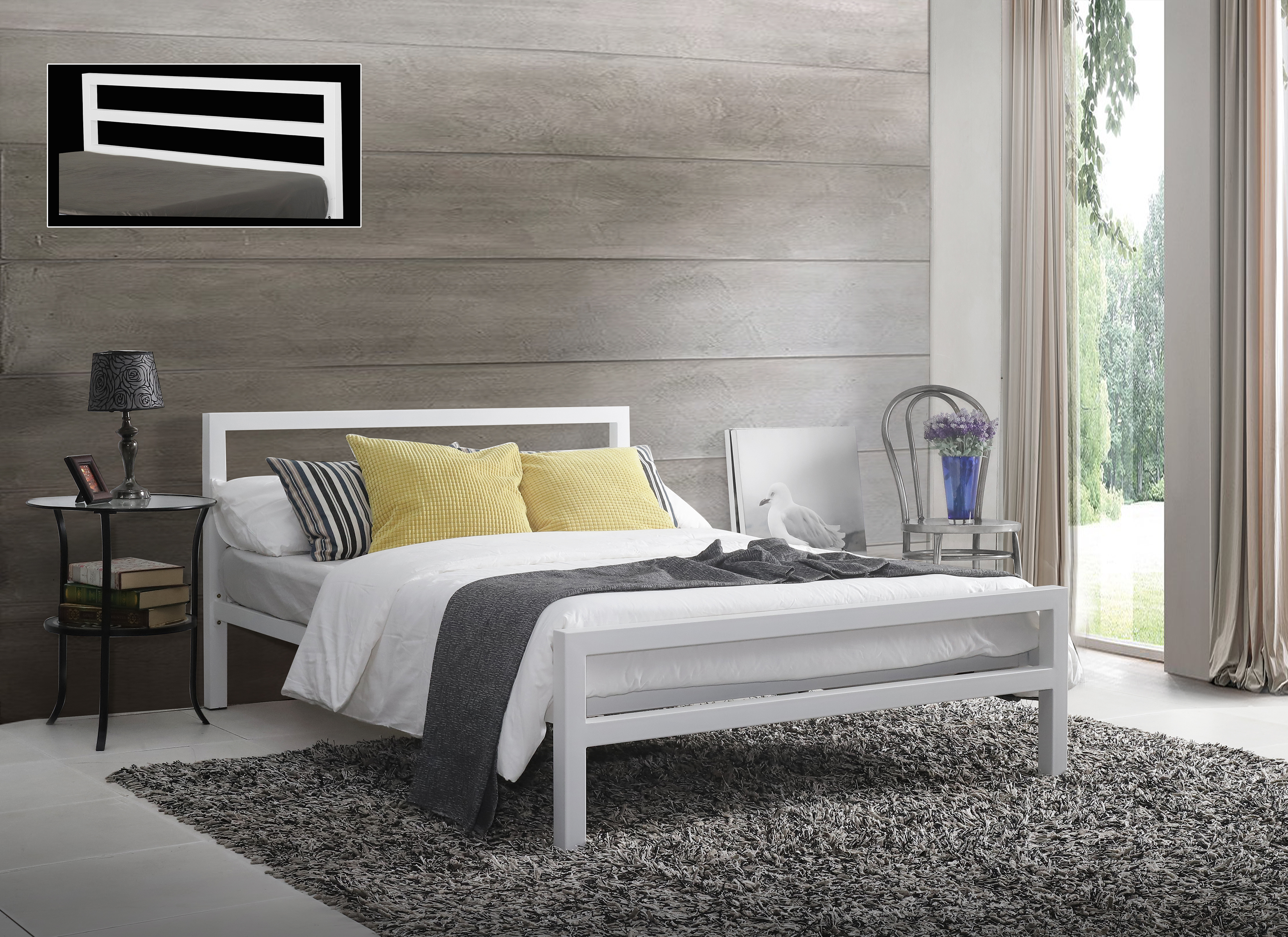 Single Bed - CITRANO 3ft Metal Bed White