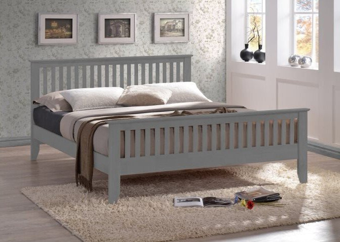 Single Bed - TURANO 3ft Wooden Bed Grey