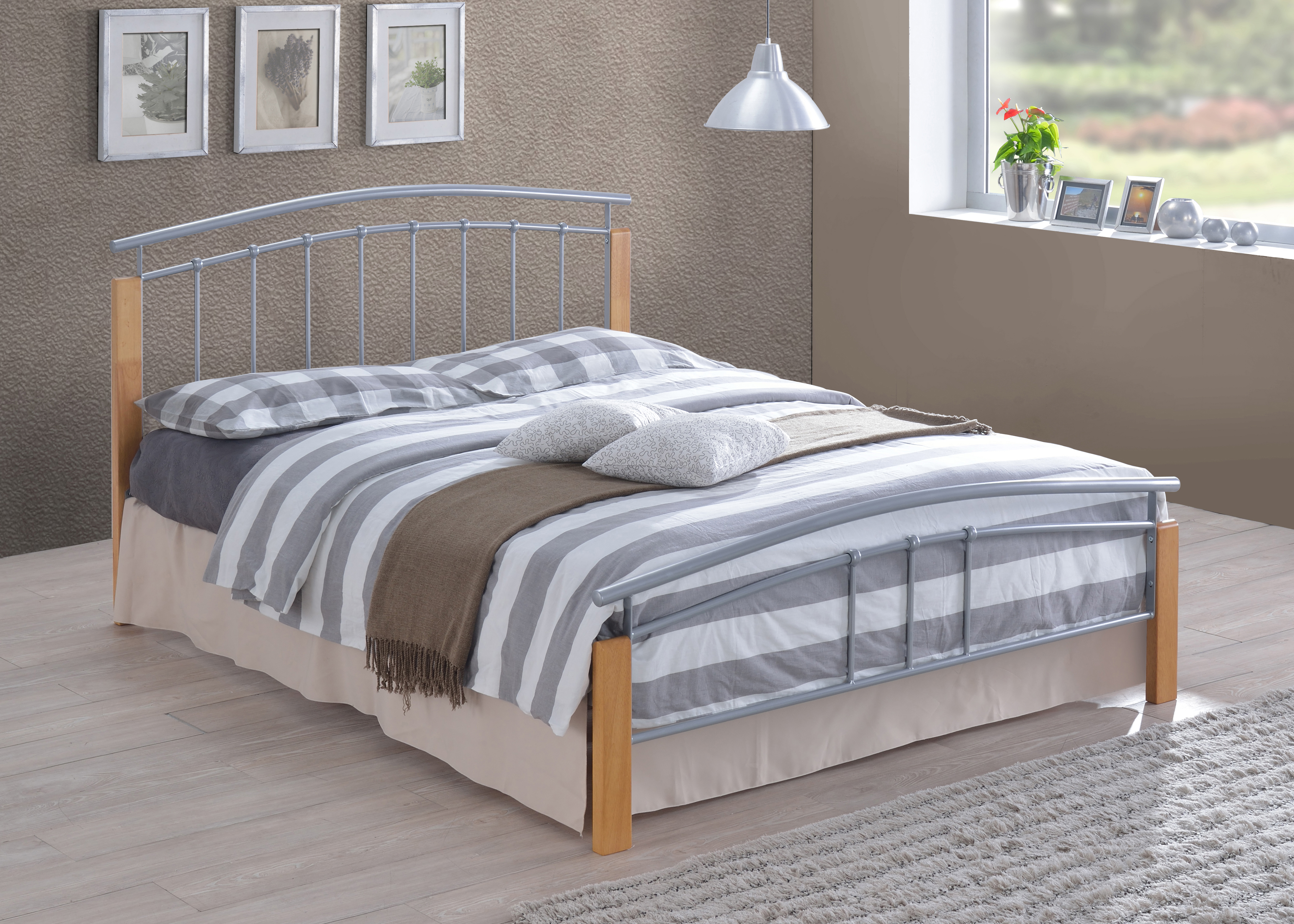 Single Bed - TETRAVON 3ft Metal Bed Silver