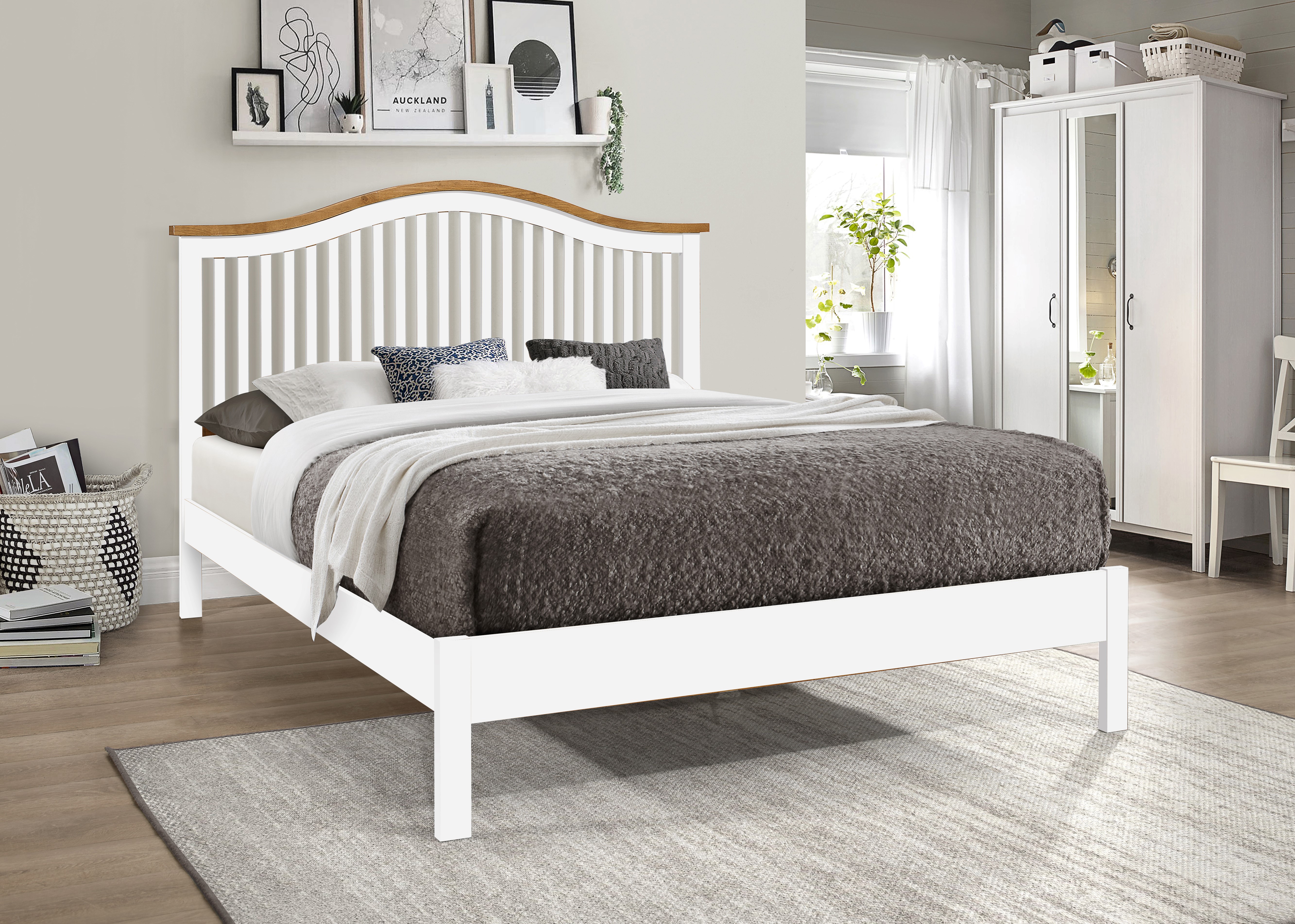 Single Bed - CHEXTON 3ft Wooden Bed White